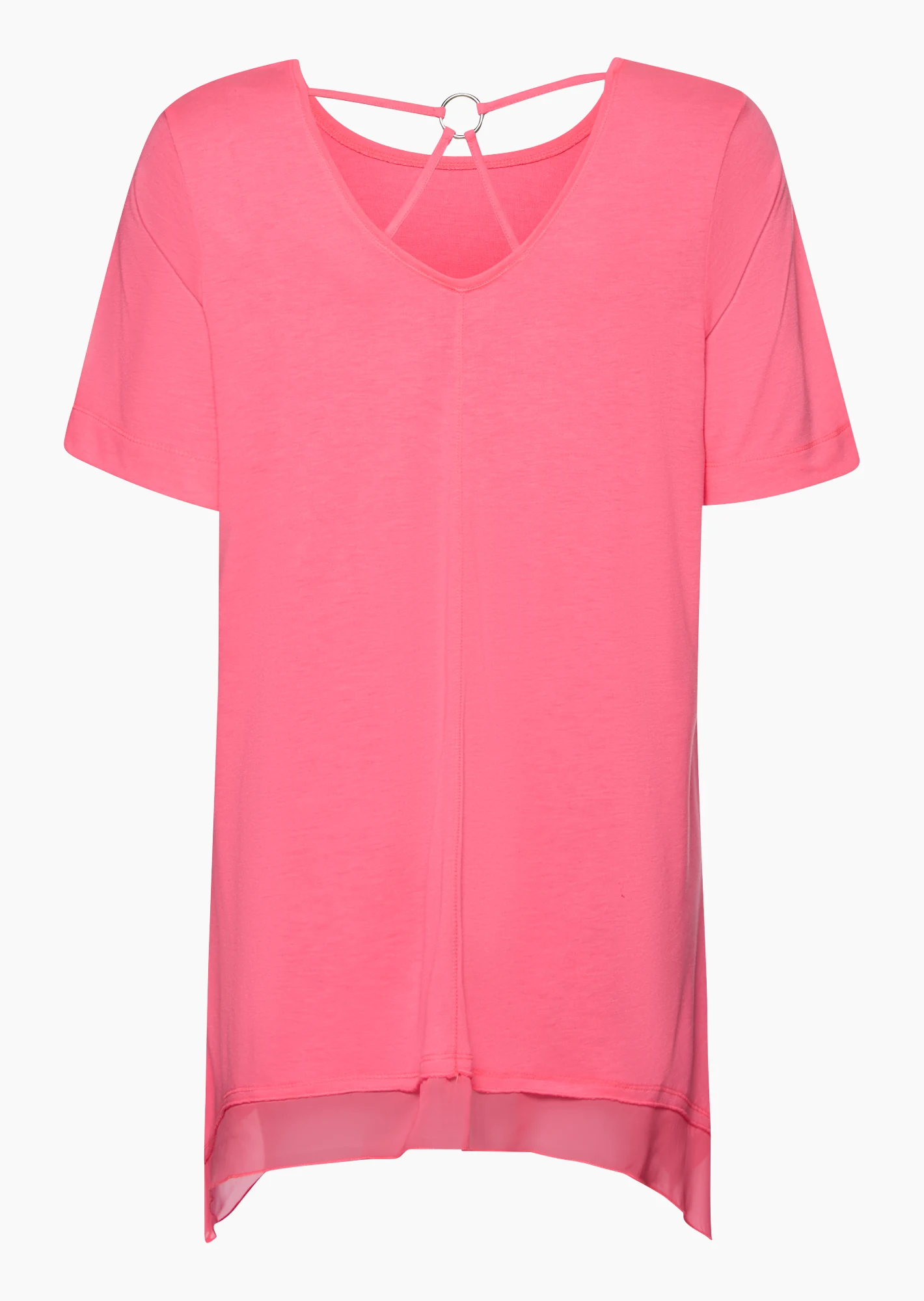 Shirt mit dekorativem Nacken, neon lobster