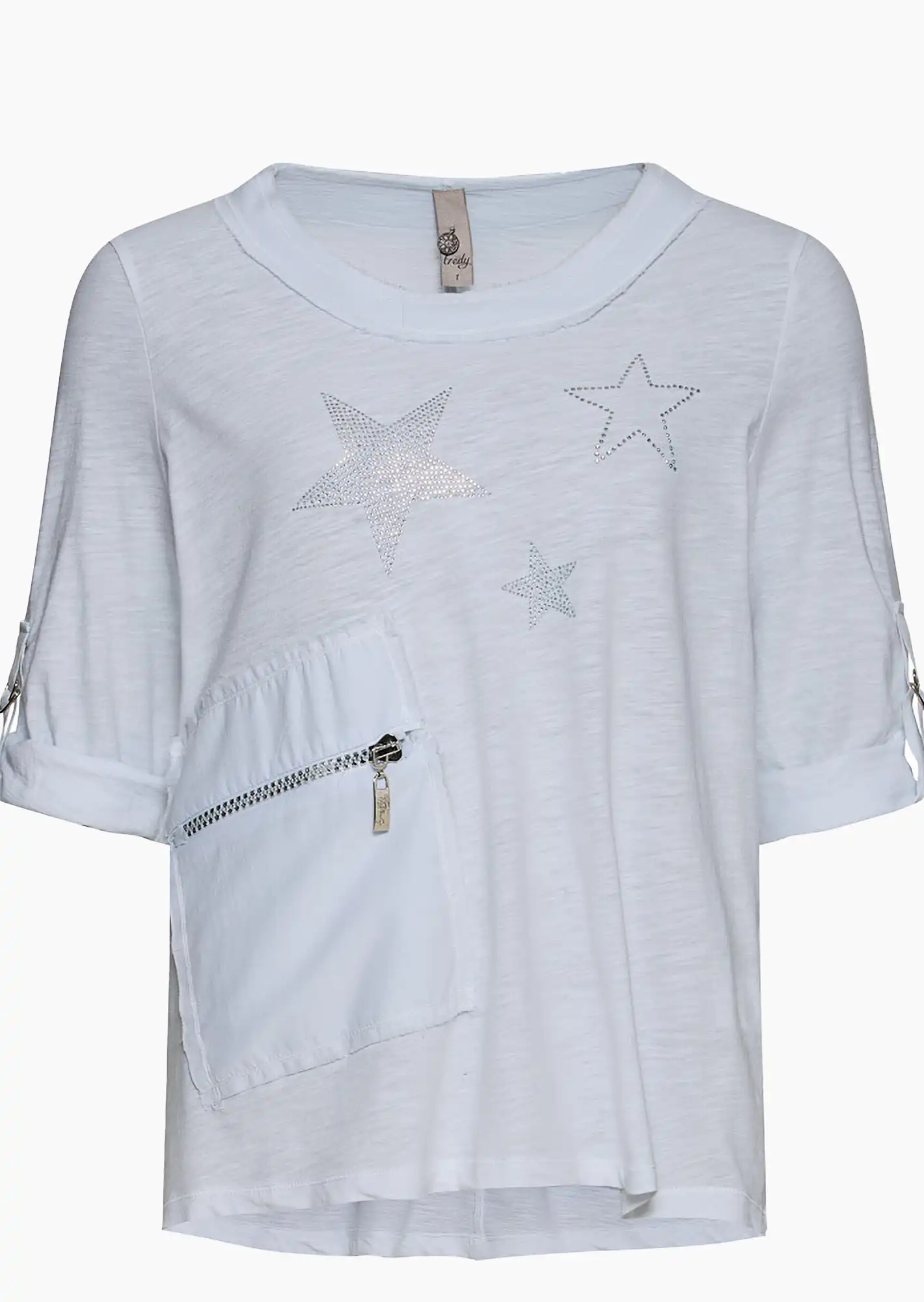 Shirt 'Stars', weiß