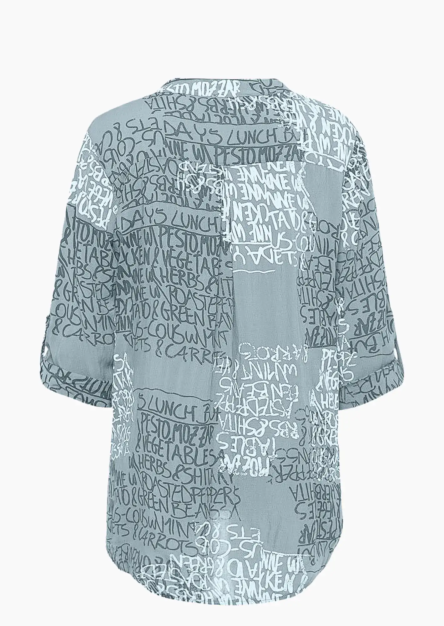 Bluse im Alloverprint, silber