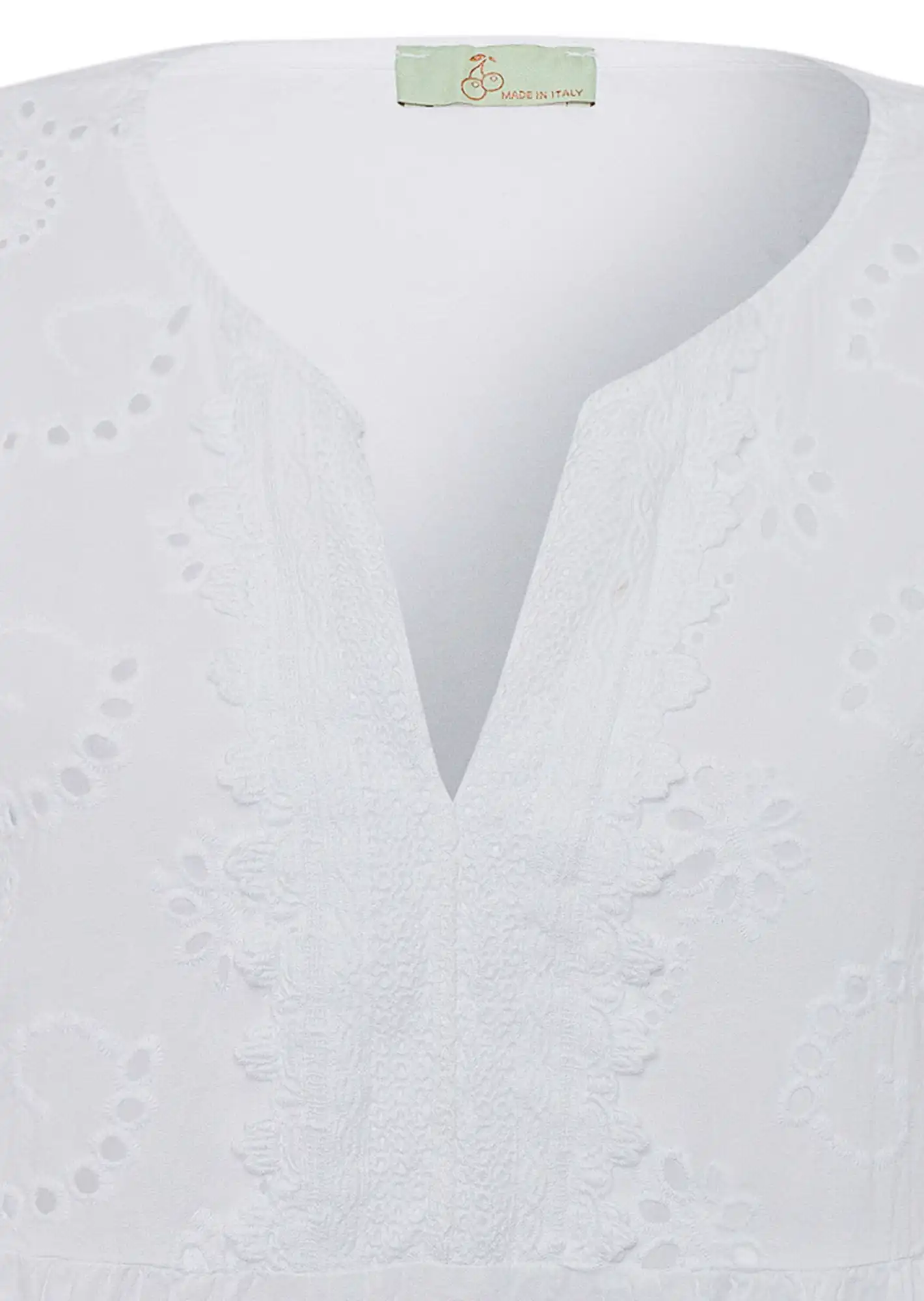 Bluse mit Lochstickerei, weiß