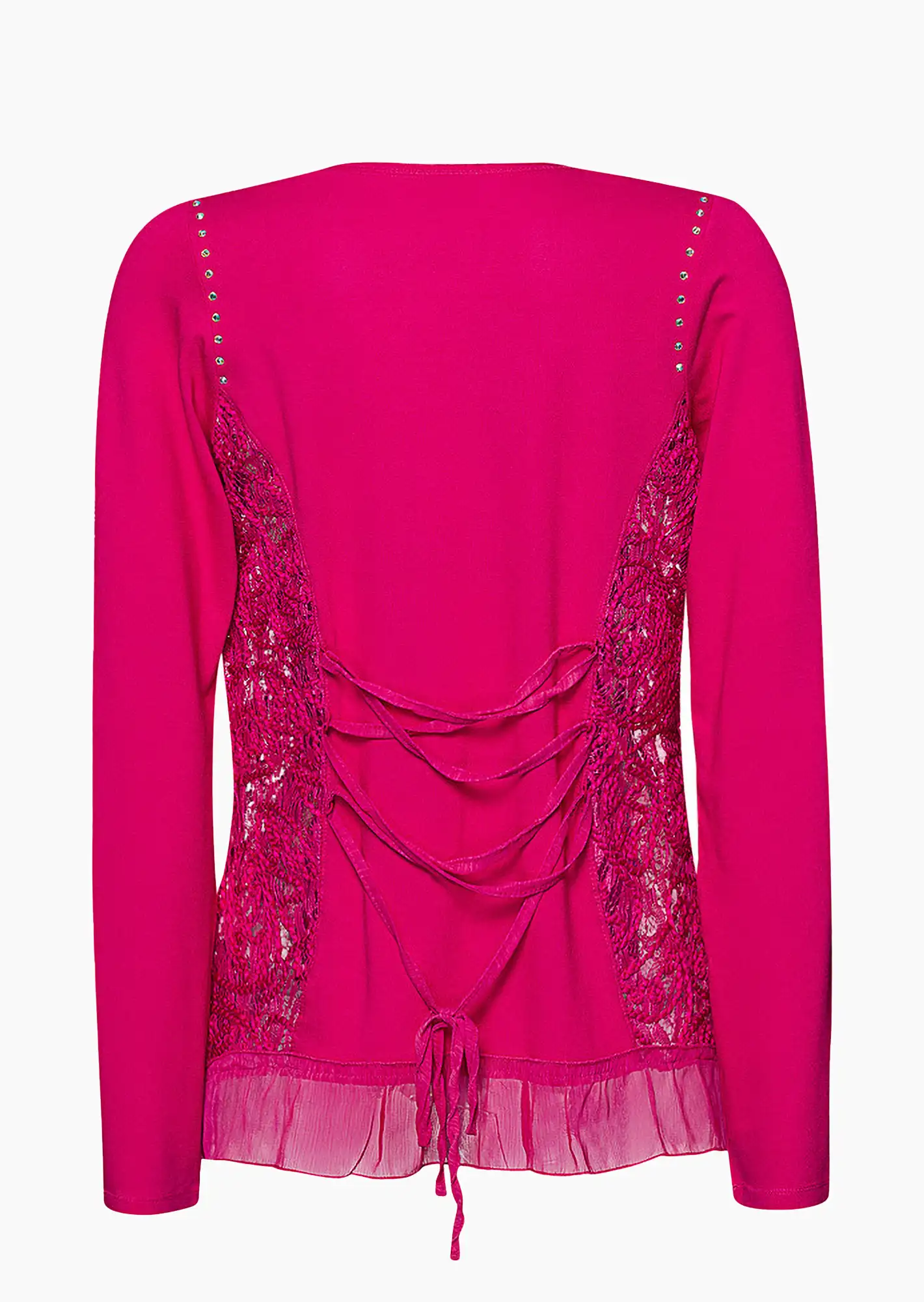 Shirtjacke mit Schnürung, very berry