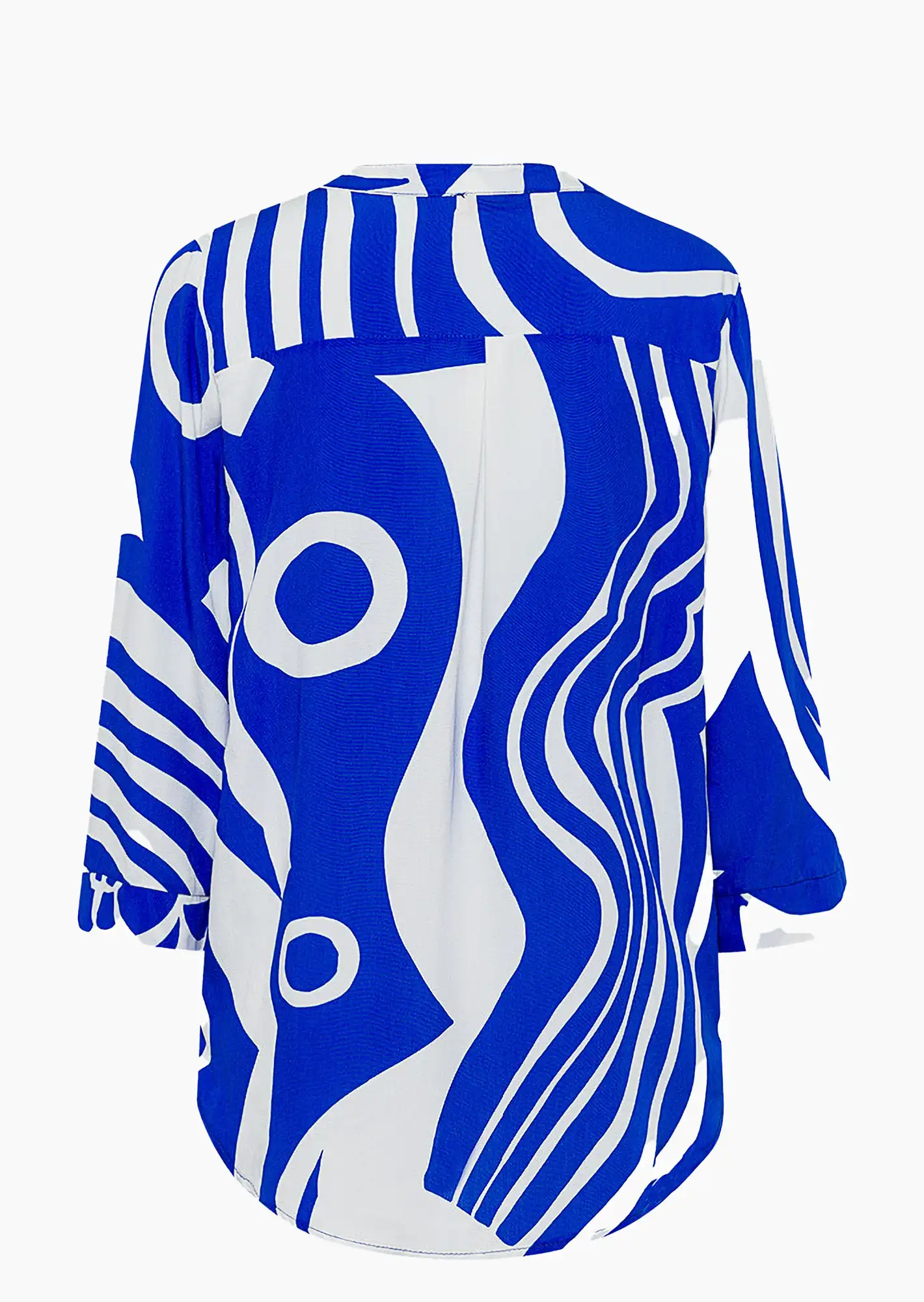 Bluse im Alloverprint, royal