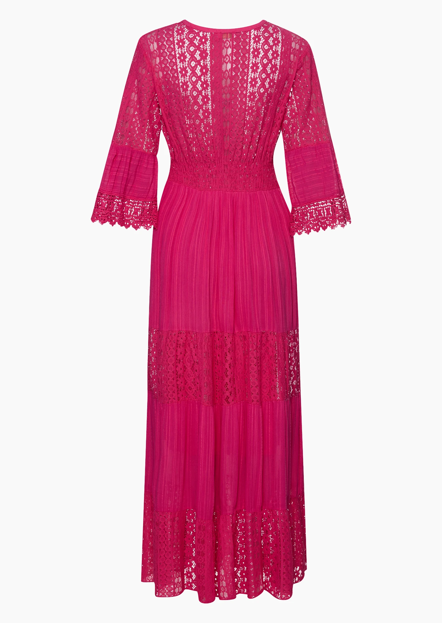 Maxi-Kleid mit Spitze, very berry
