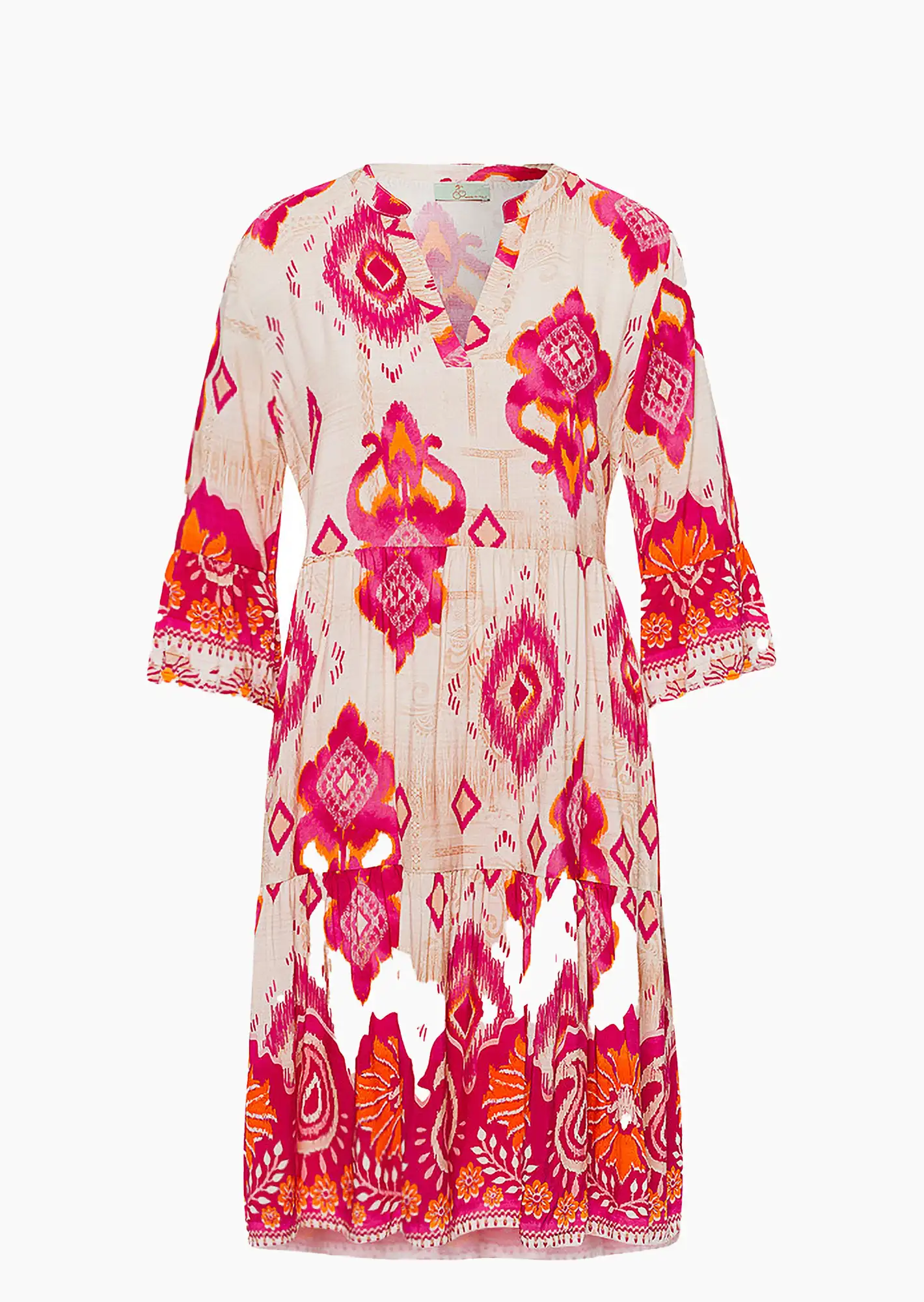 Faszinierend Kleid Pink Orange Gemustert Ebenbild
