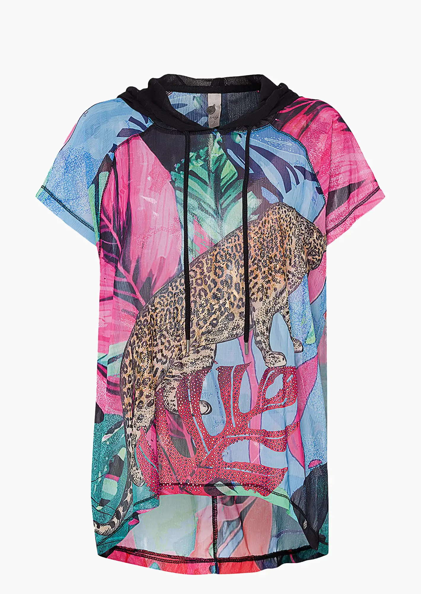 Bluse 'Leopoard', pink fluro