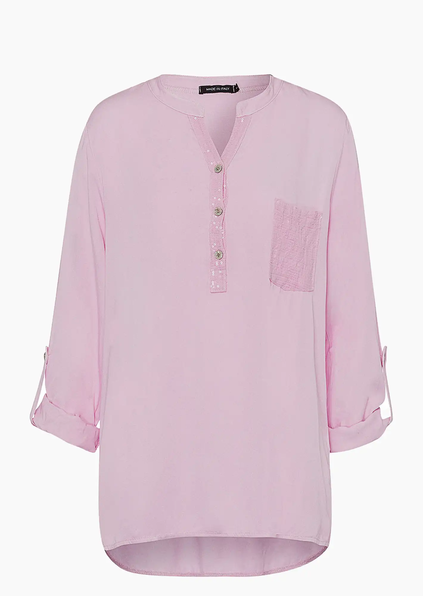 Bluse  mit Pailletten, mandelblüte