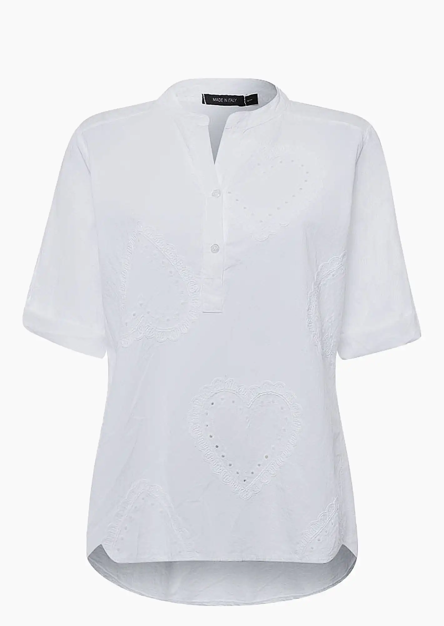 Bluse mit Stickerei, weiß