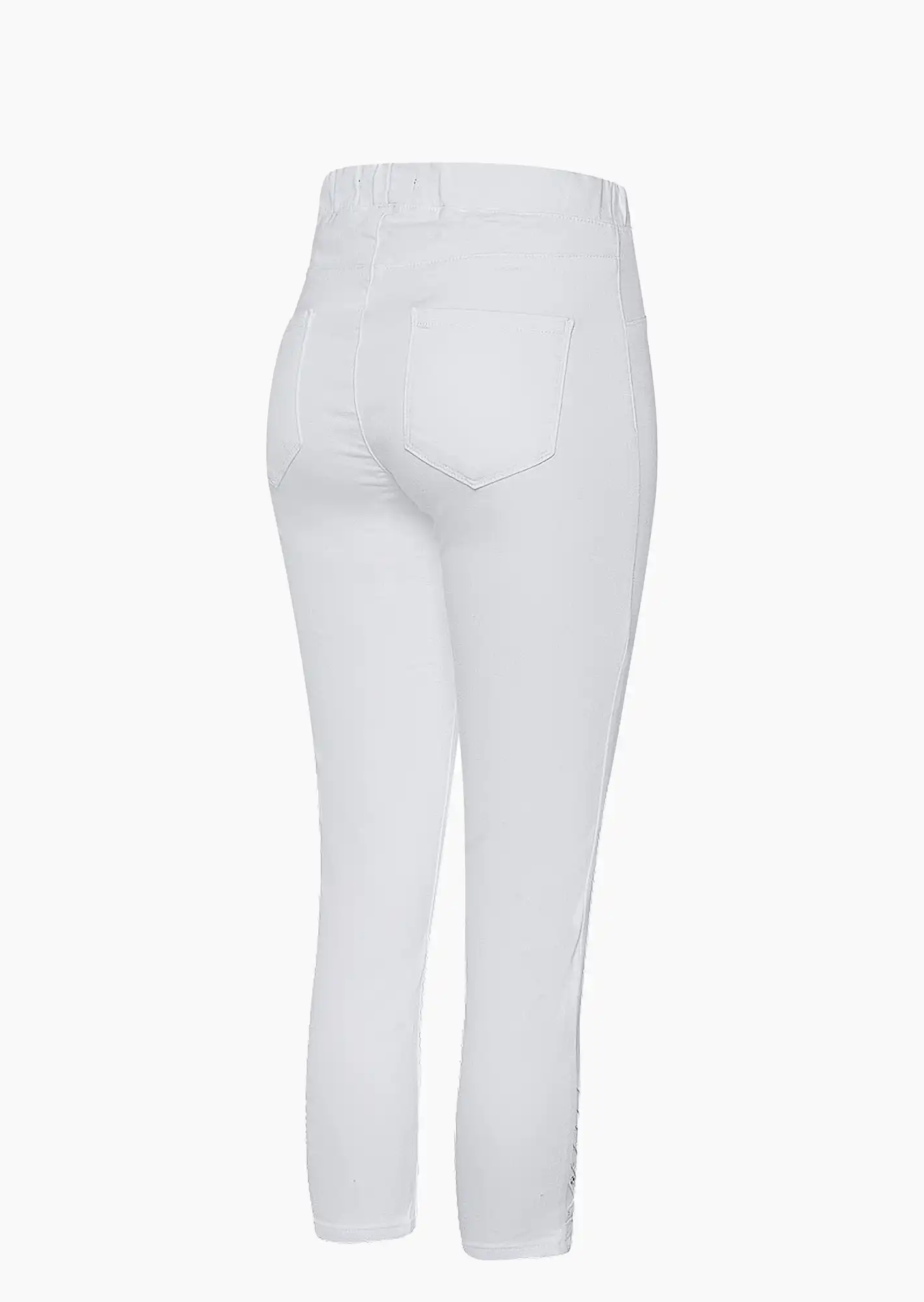 Jeggings mit Ziersteinen, weiß