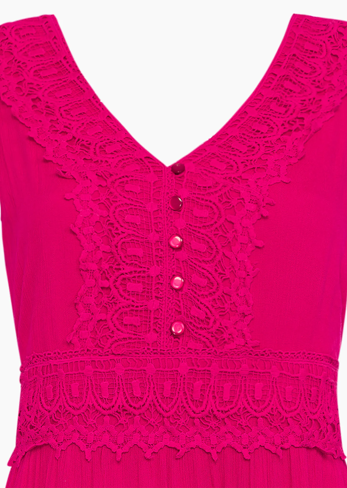 Kleid mit Häkelspitze, pink flash