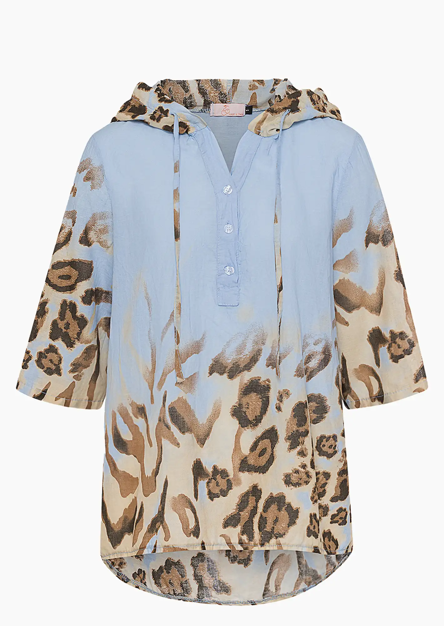 Bluse im Animalstyle, blue denim