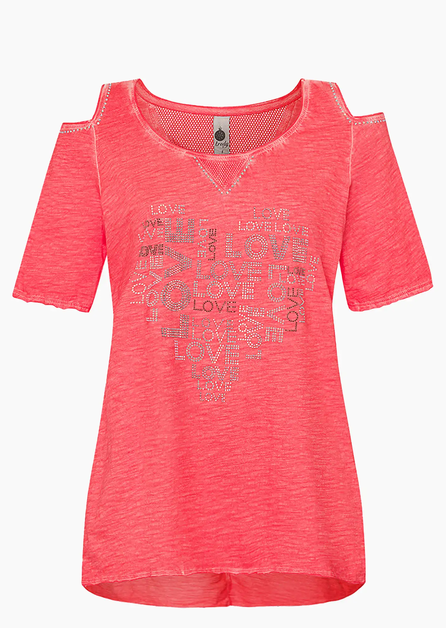 Shirt mit Cut-Out, koralle