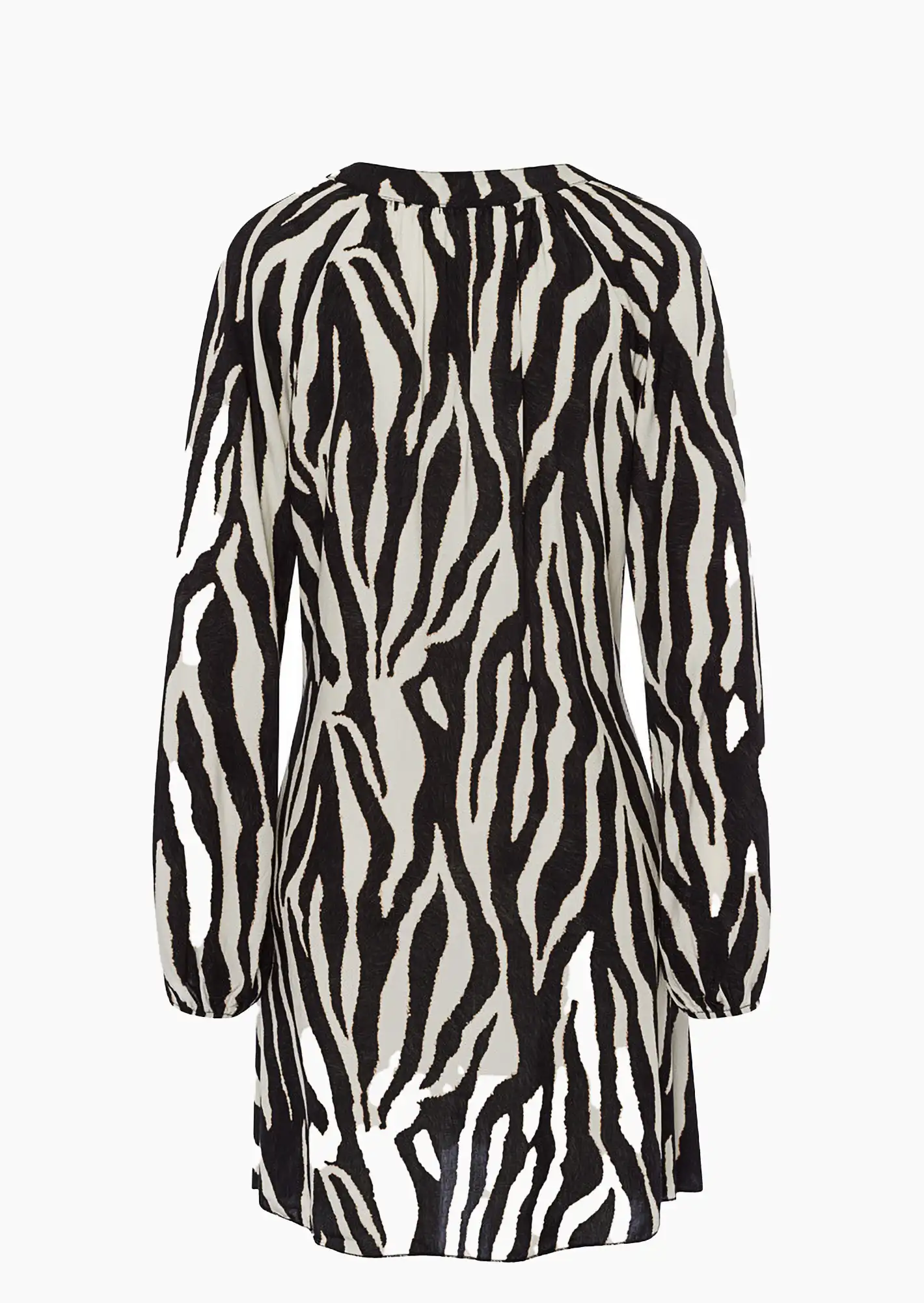 Tunika im Alloverprint, schwarz-offwhite