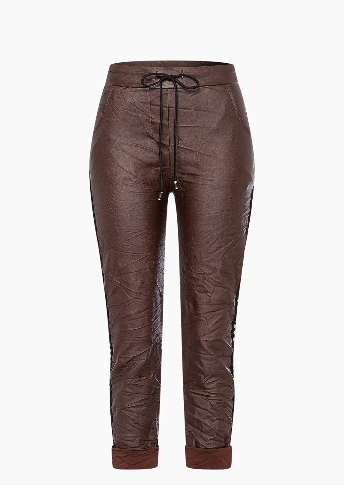 Joggpants in Leder-Optik, cafe