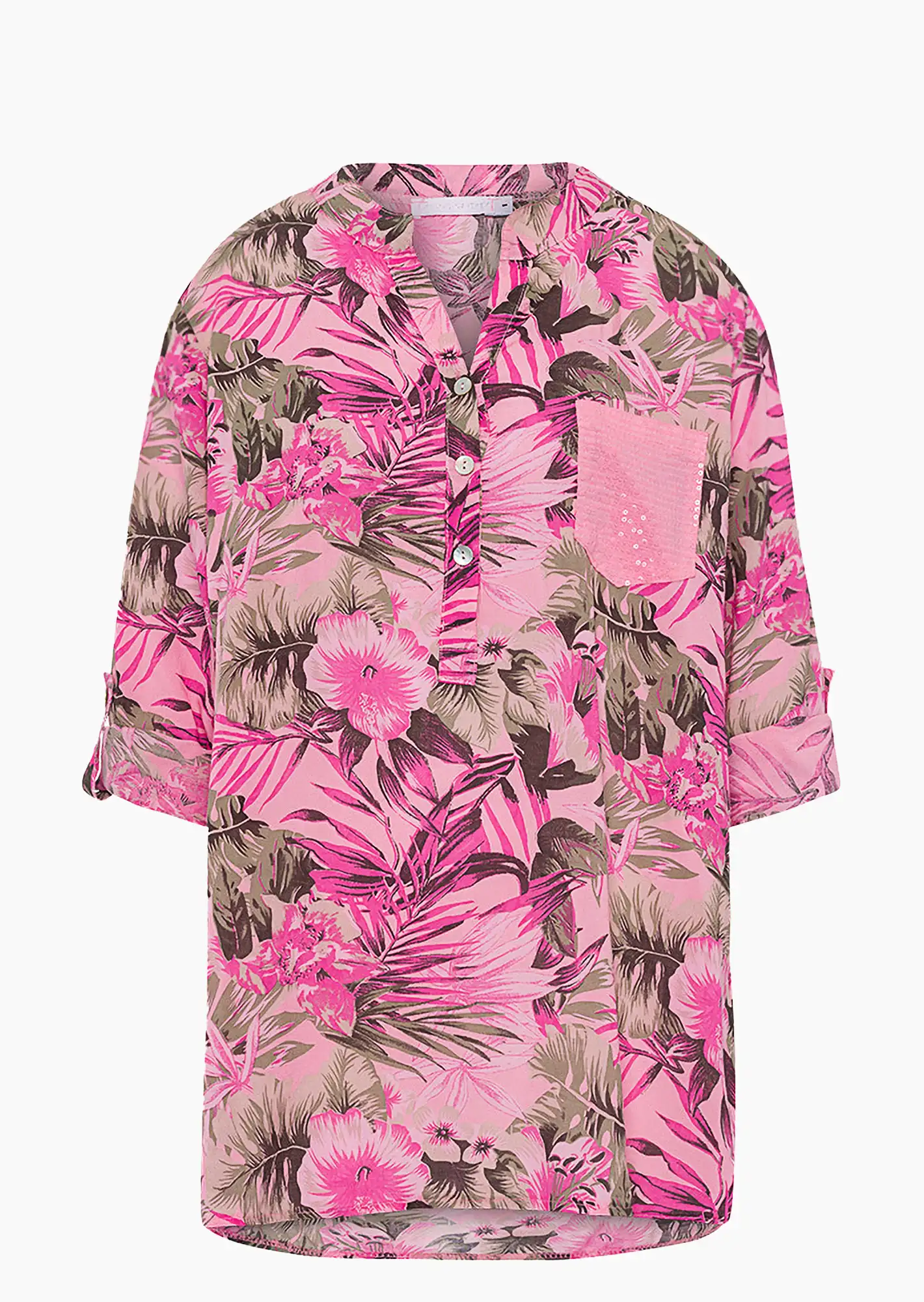Bluse 'Palmen', pink