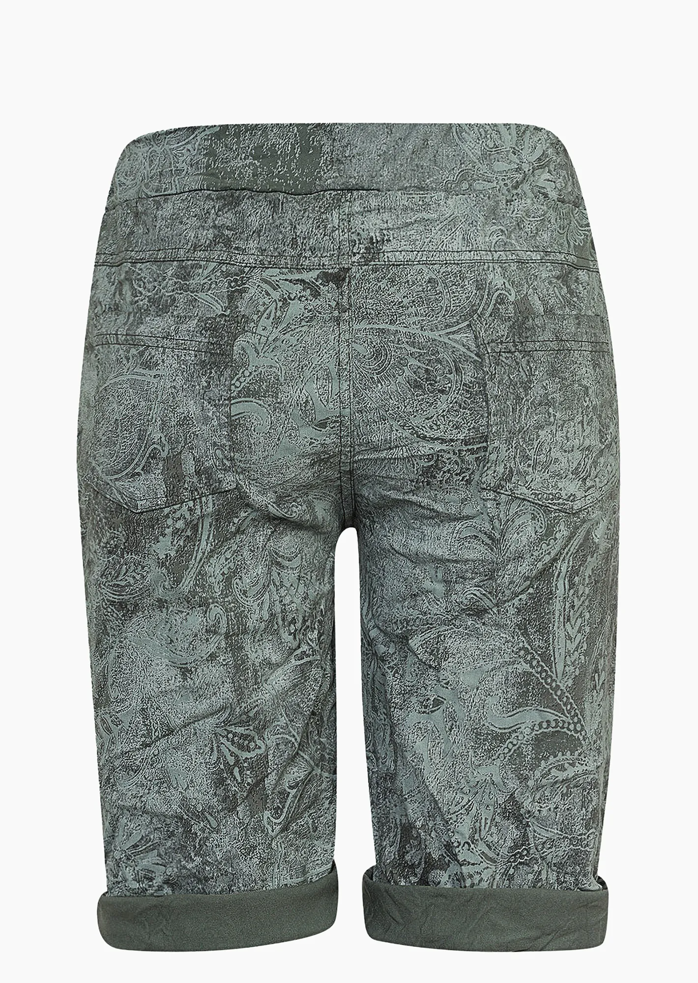 Shorts im Blütenprint, oliv