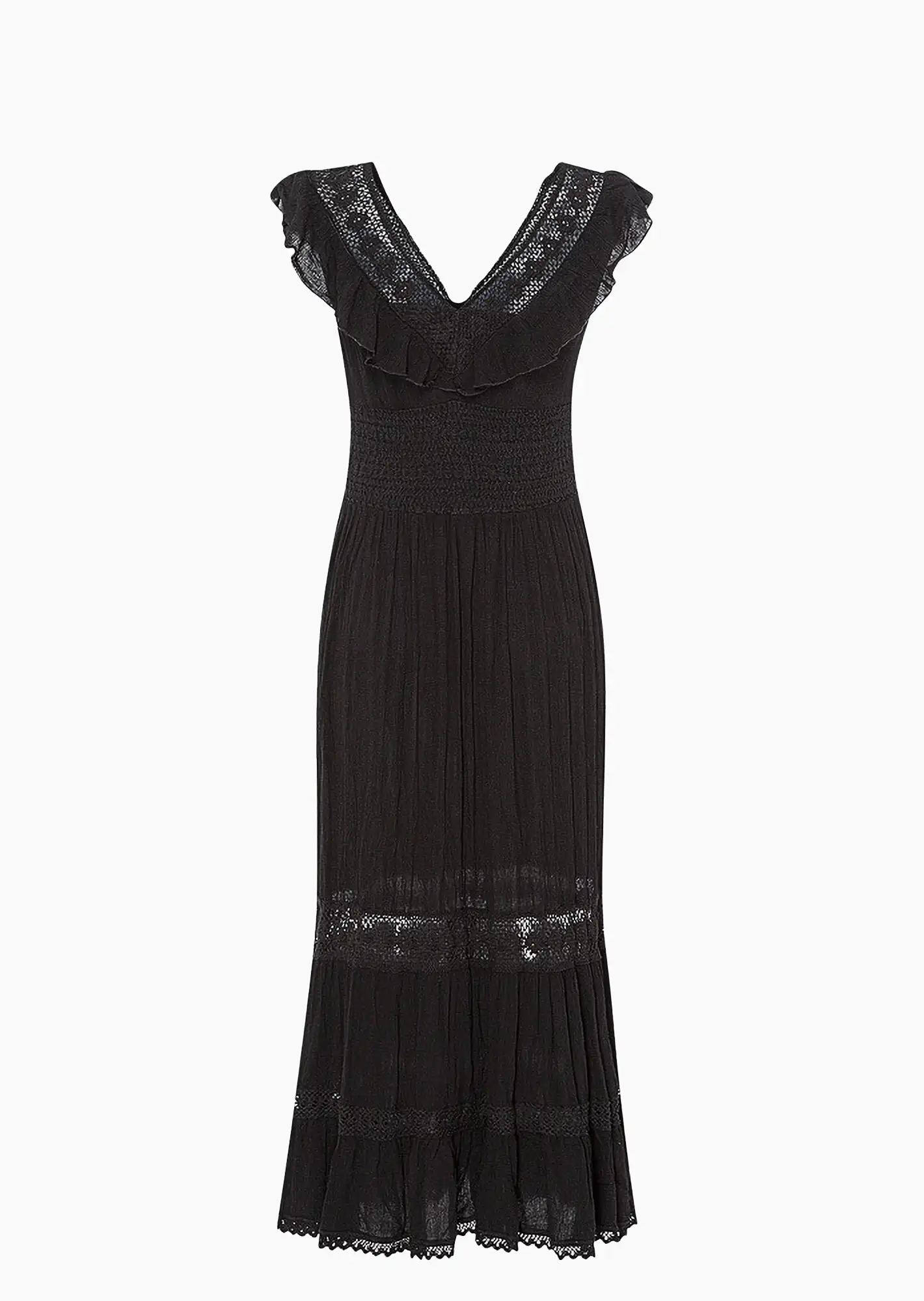 Kleid mit Häkelspitze, schwarz