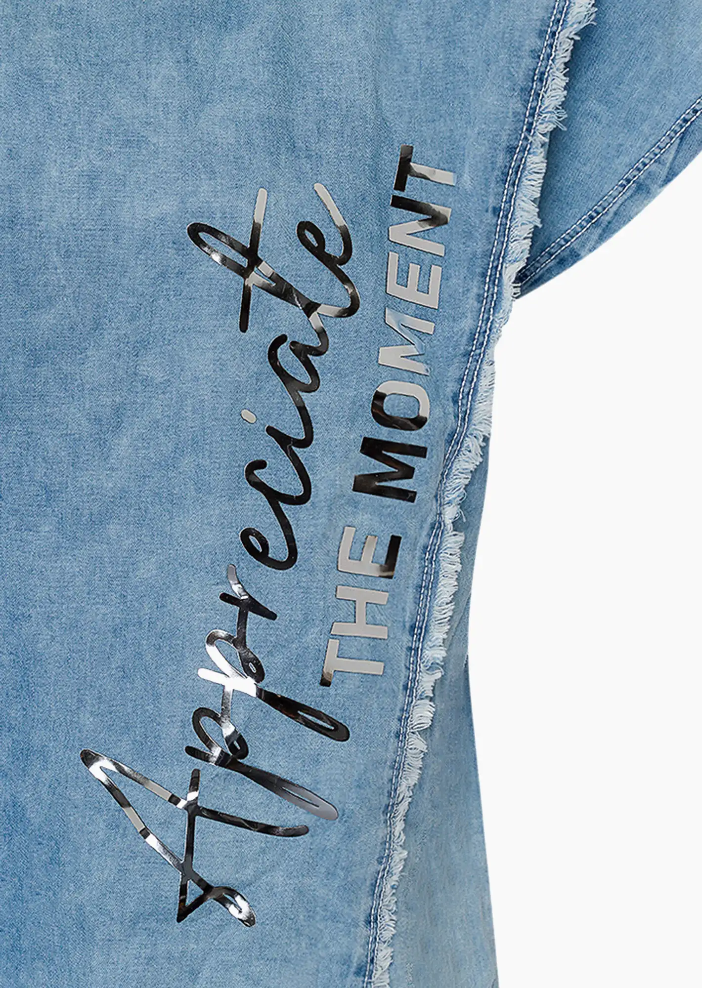 Denim-Bluse 'Moment', bleached denim