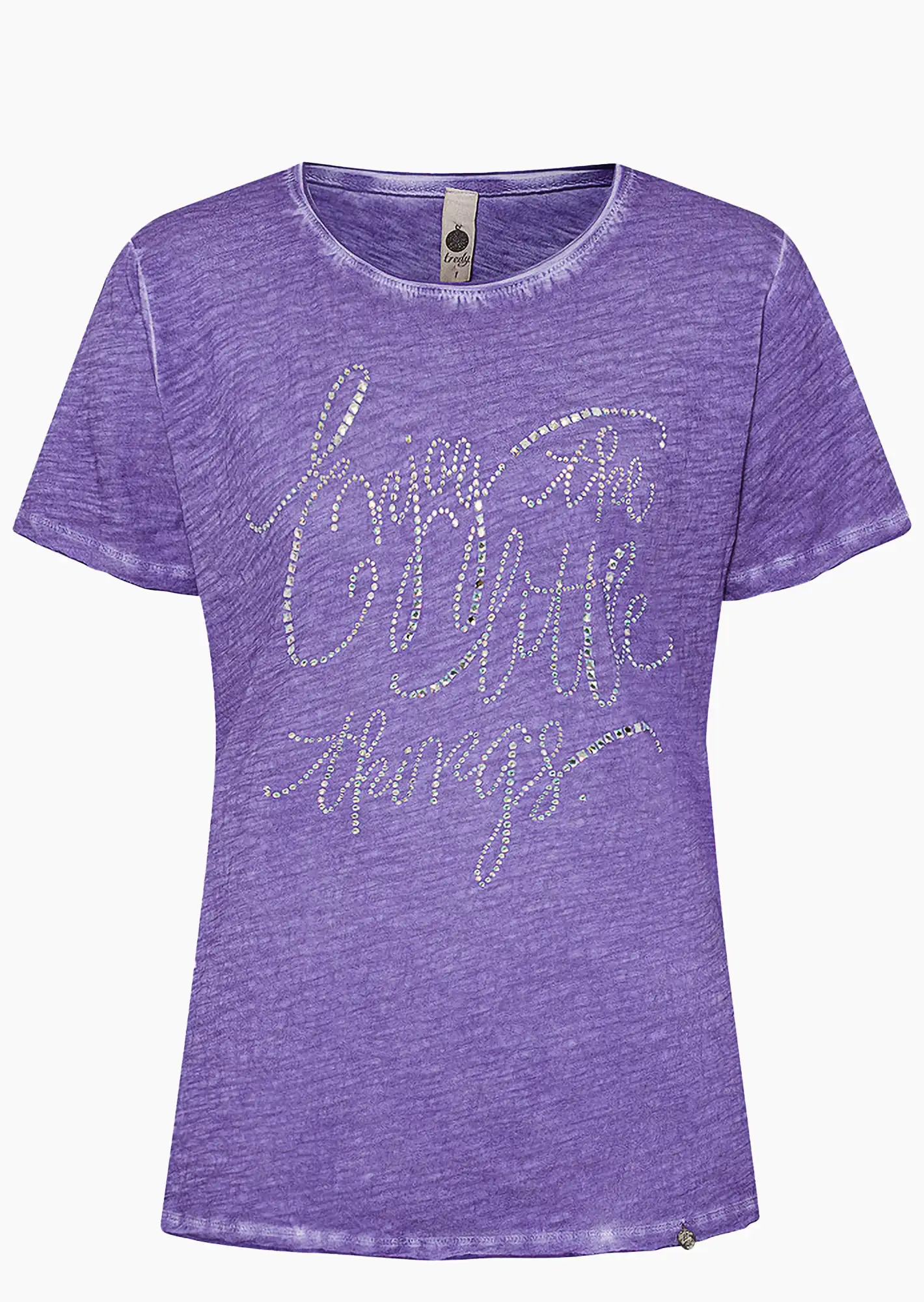 Shirt mit Lettering, violett