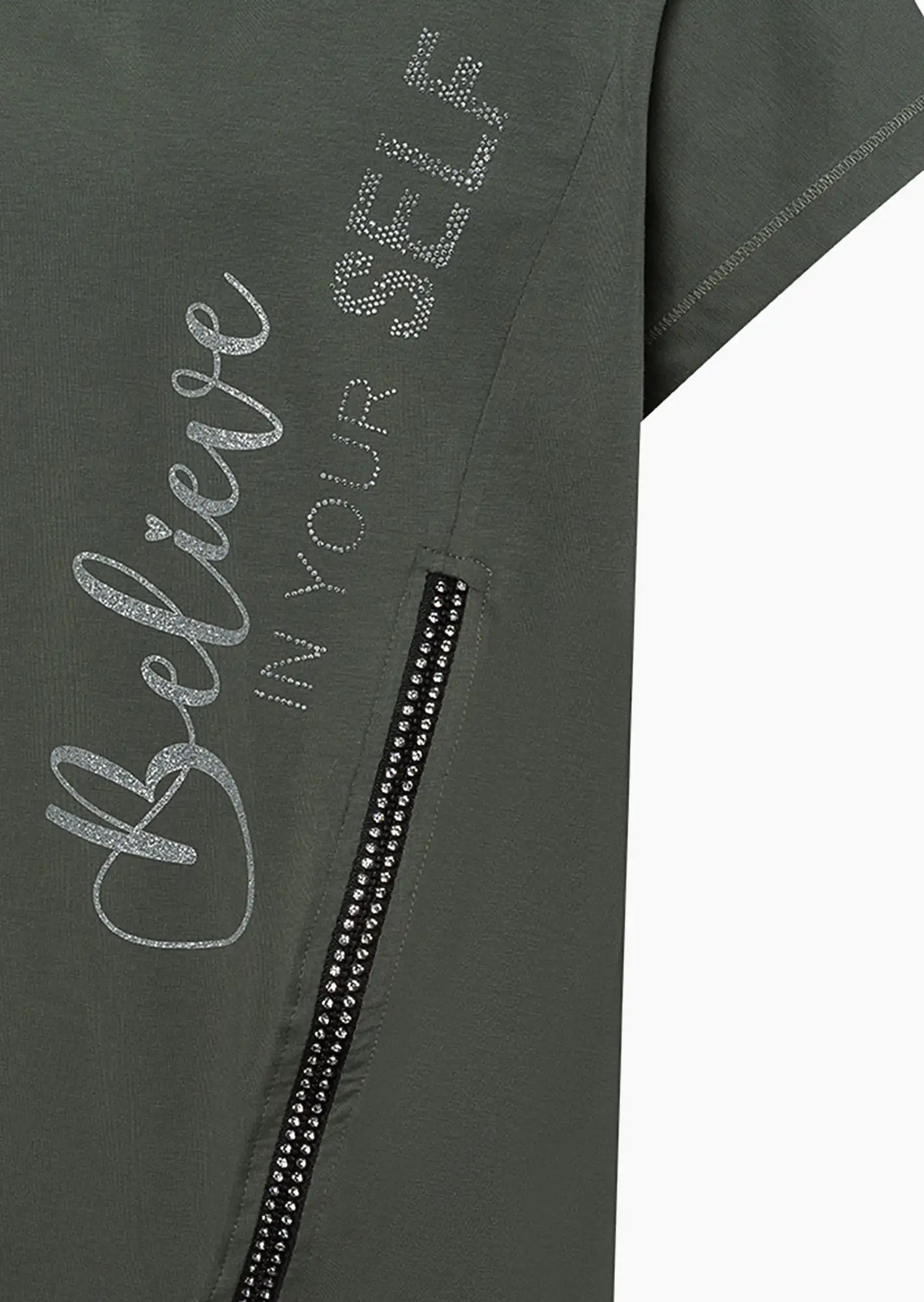Shirt 'Believe', oliv