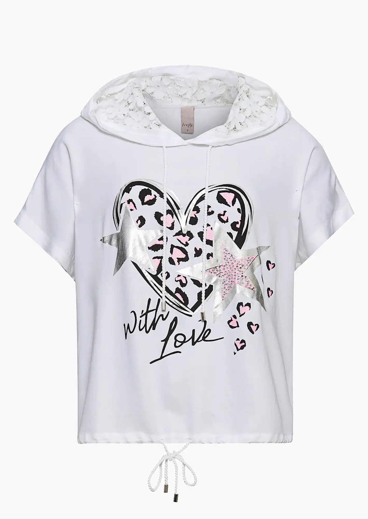 Bluse 'Love', weiß