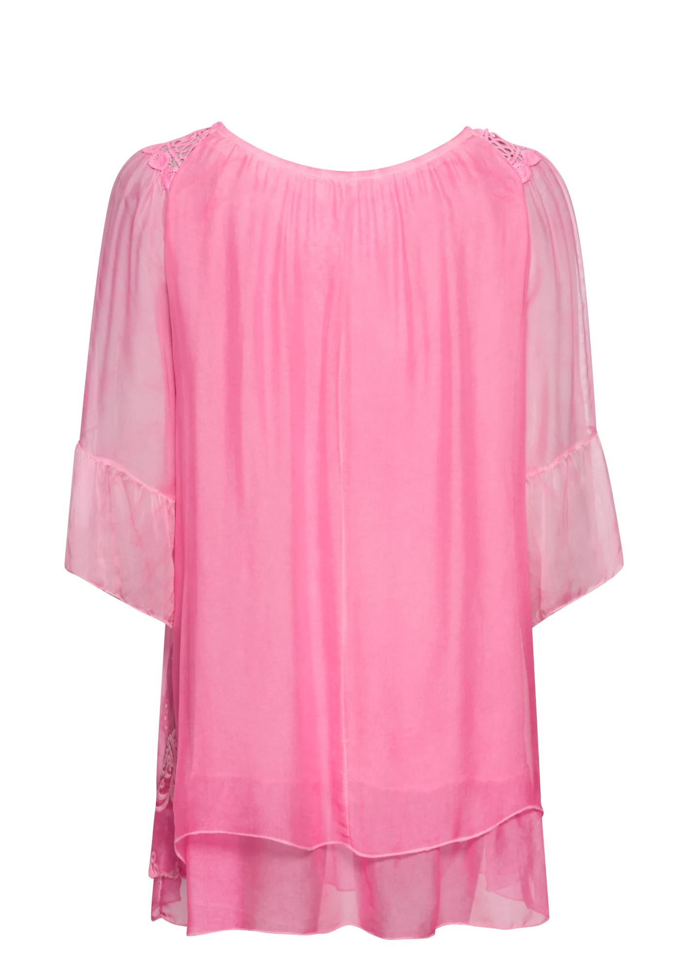 edle Bluse, neonpink