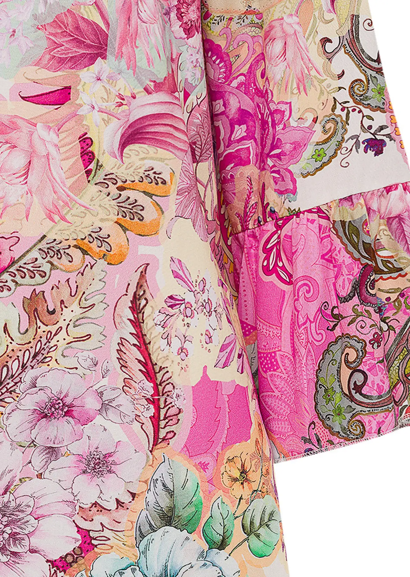Bluse im floralen Alloverprint, pink