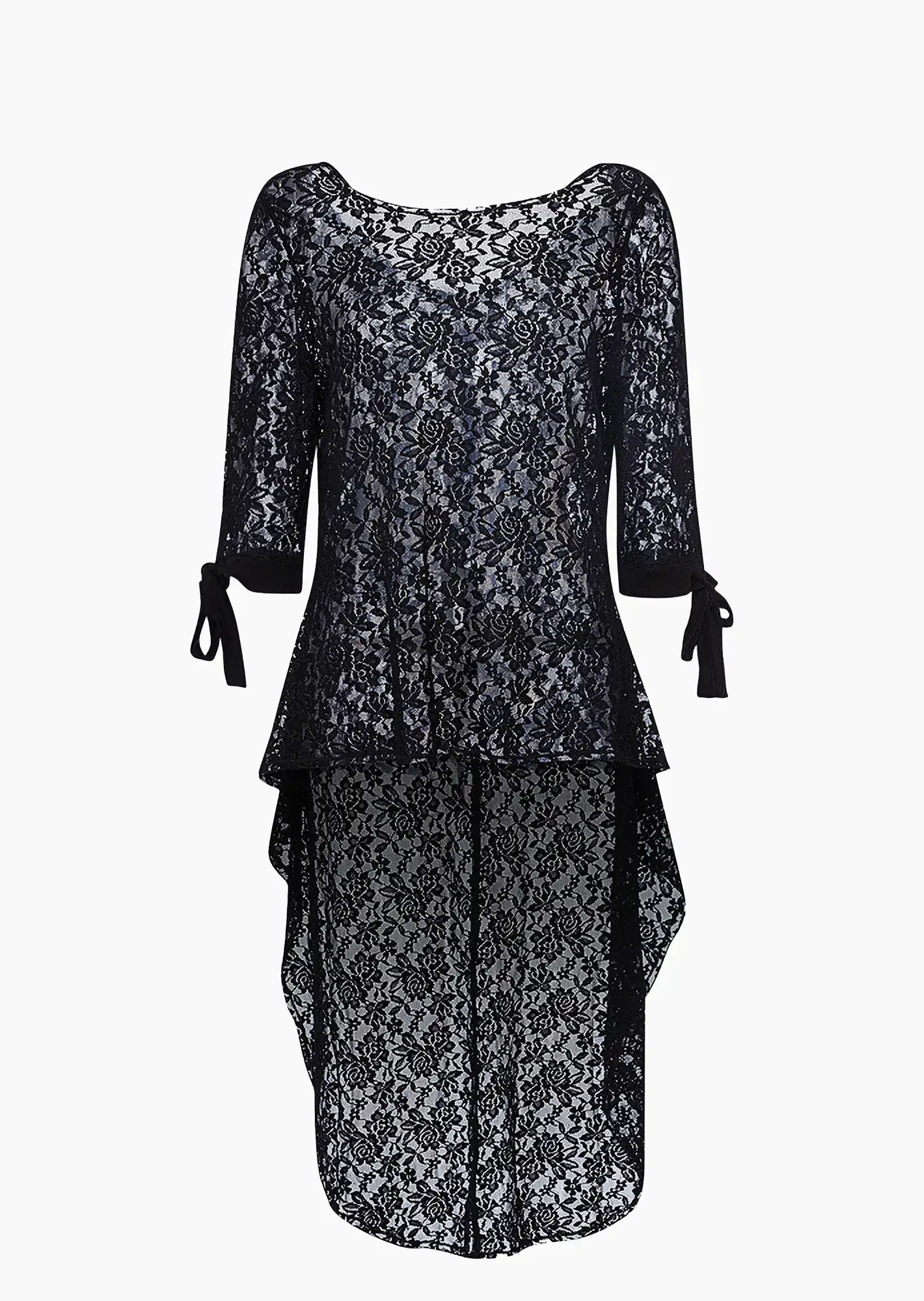 Shirt aus Spitze, schwarz