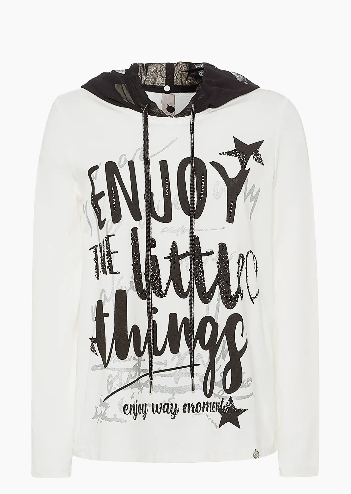 Langarmshirt 'Enjoy', offwhite