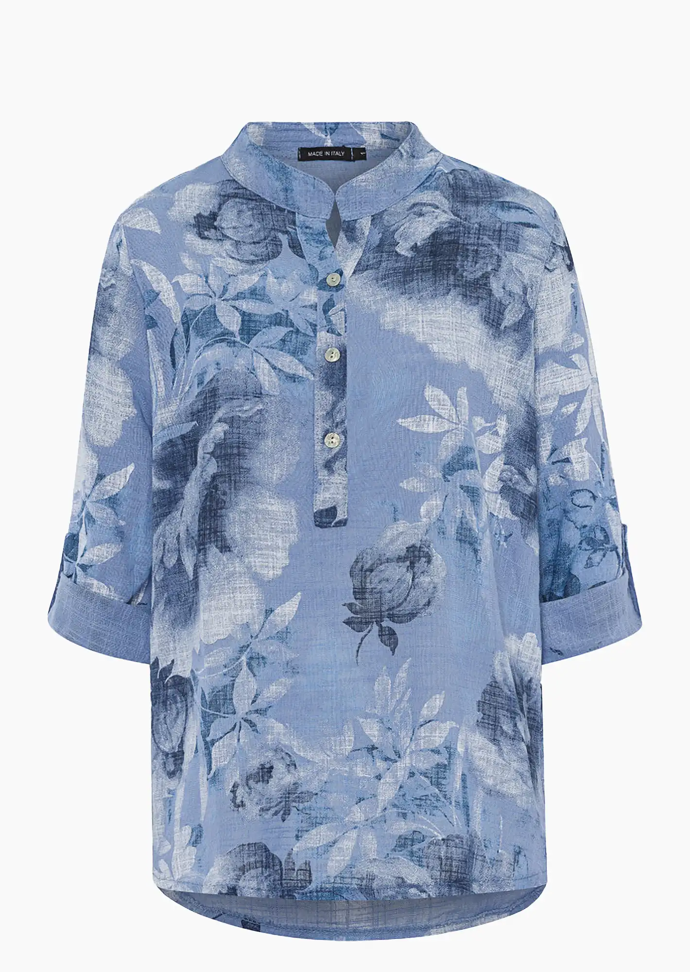 Bluse im Alloverprint, blue