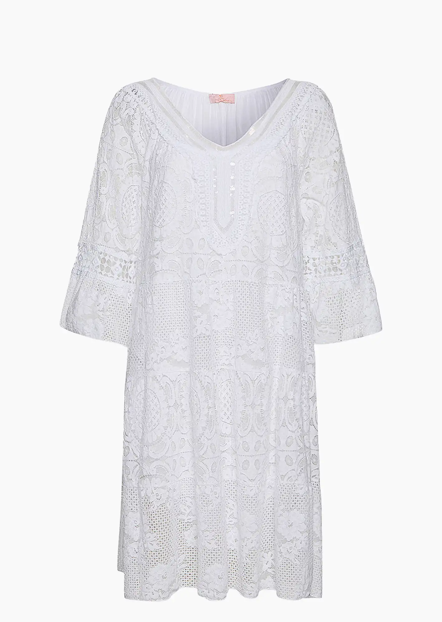 Kleid mit Spitze, weiß