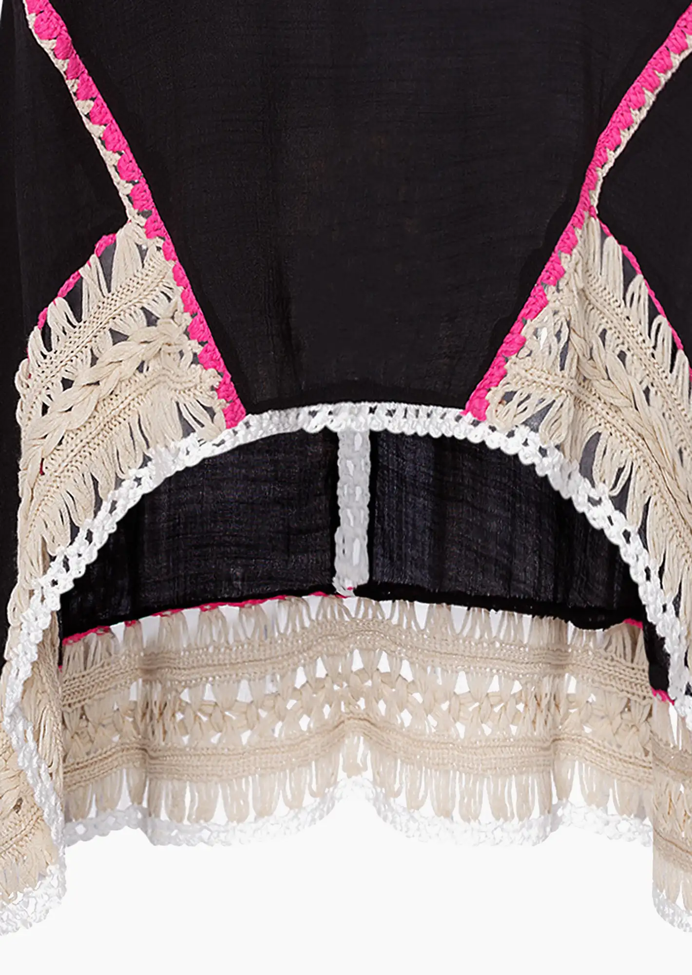 Bluse mit Crochet, schwarz