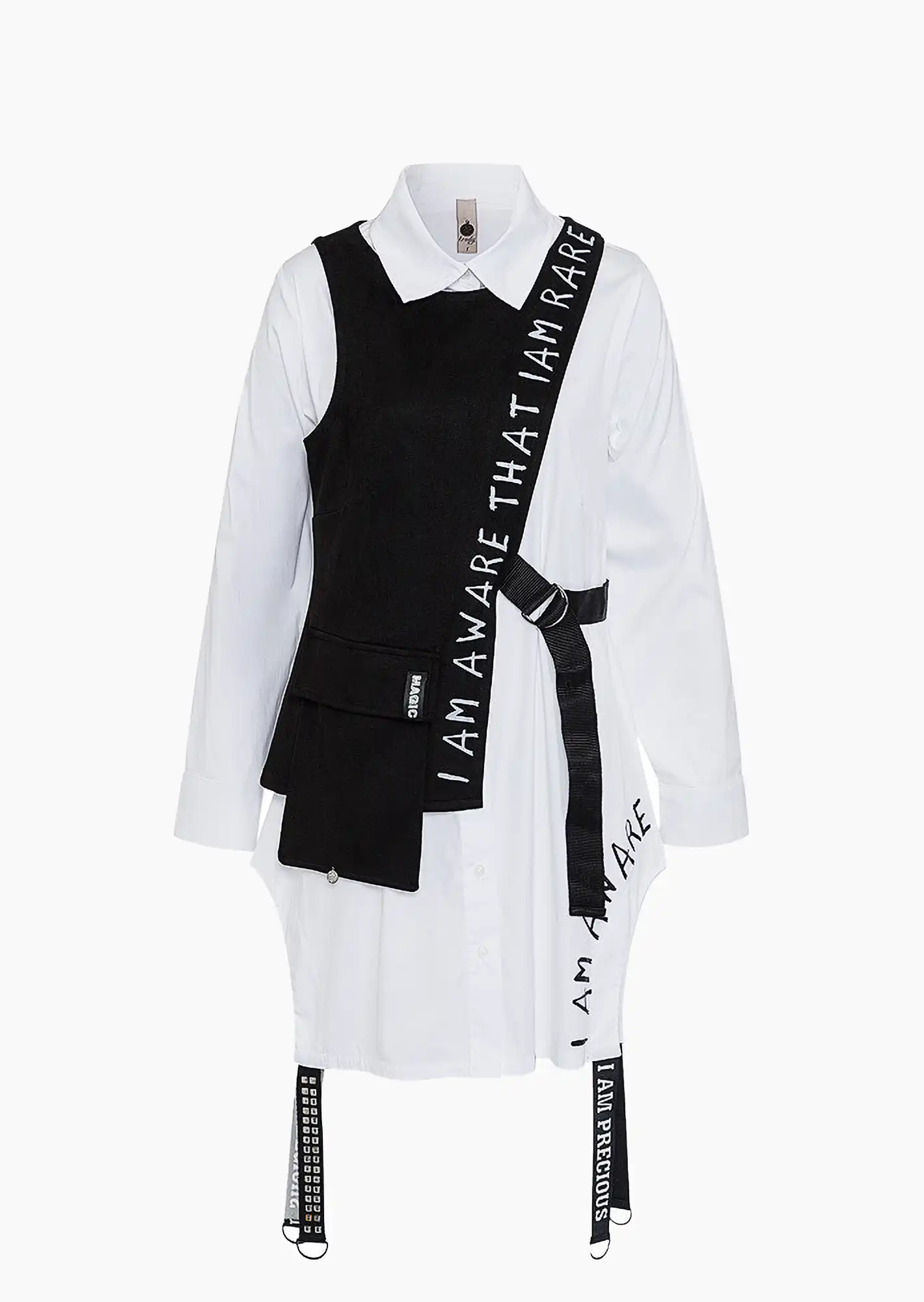 2 in 1 Bluse, schwarz-weiß