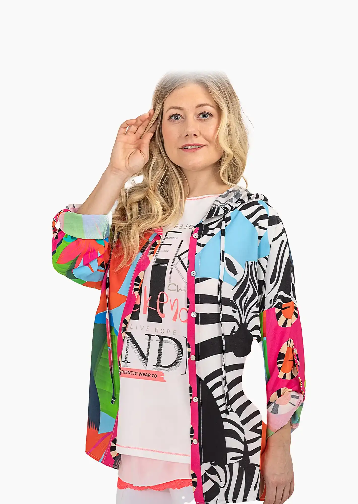 Bluse 'Zebra', bunt