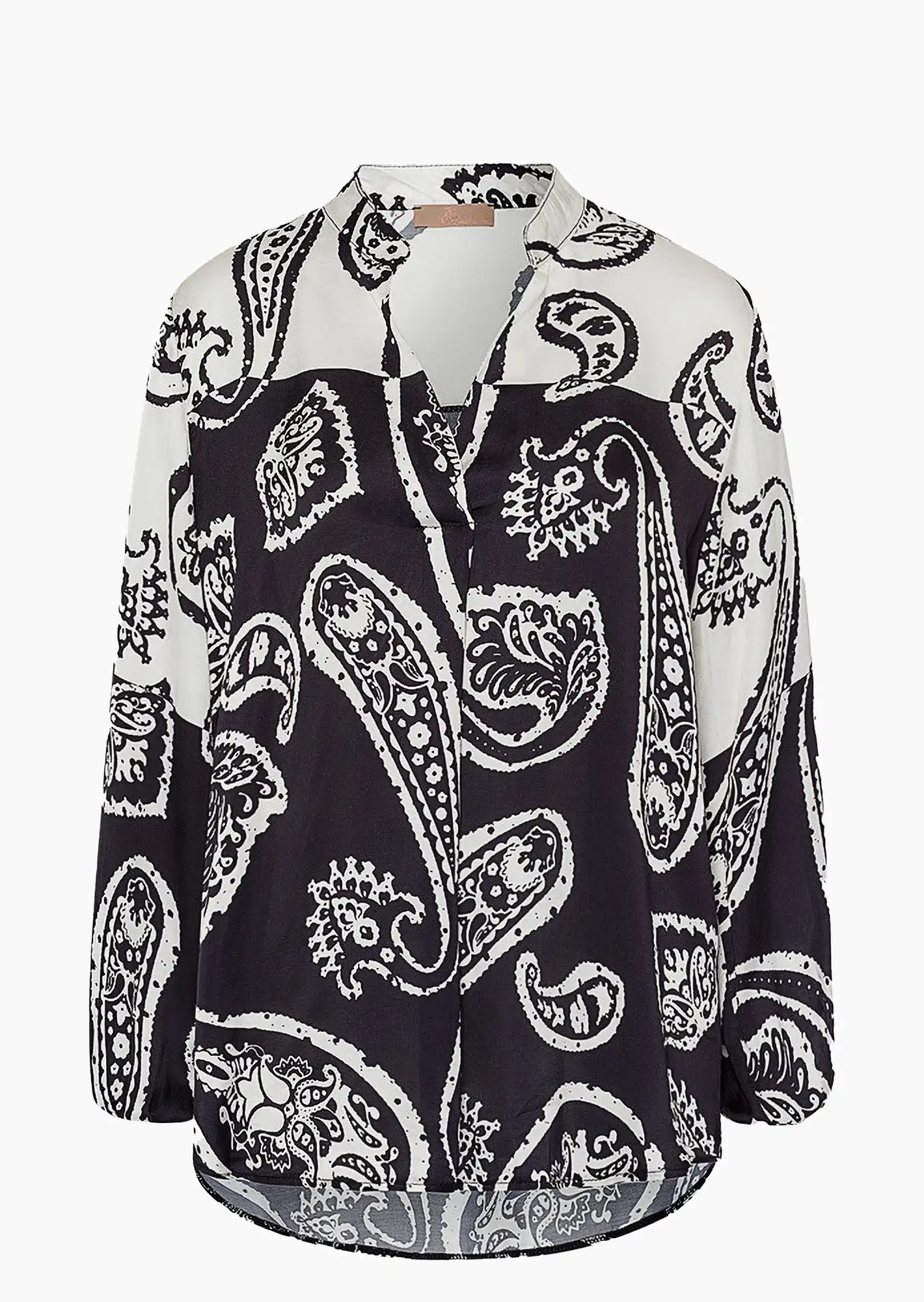Bluse im Alloverprint, schwarz-offfwhite