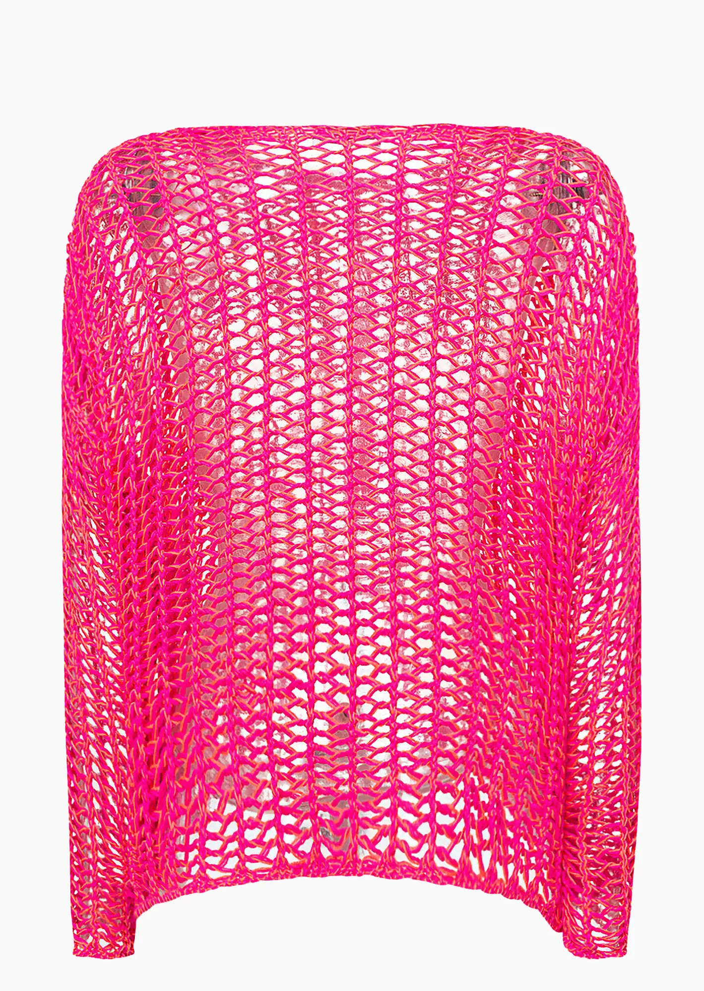 Pullover in Lochstrick, pink-orange