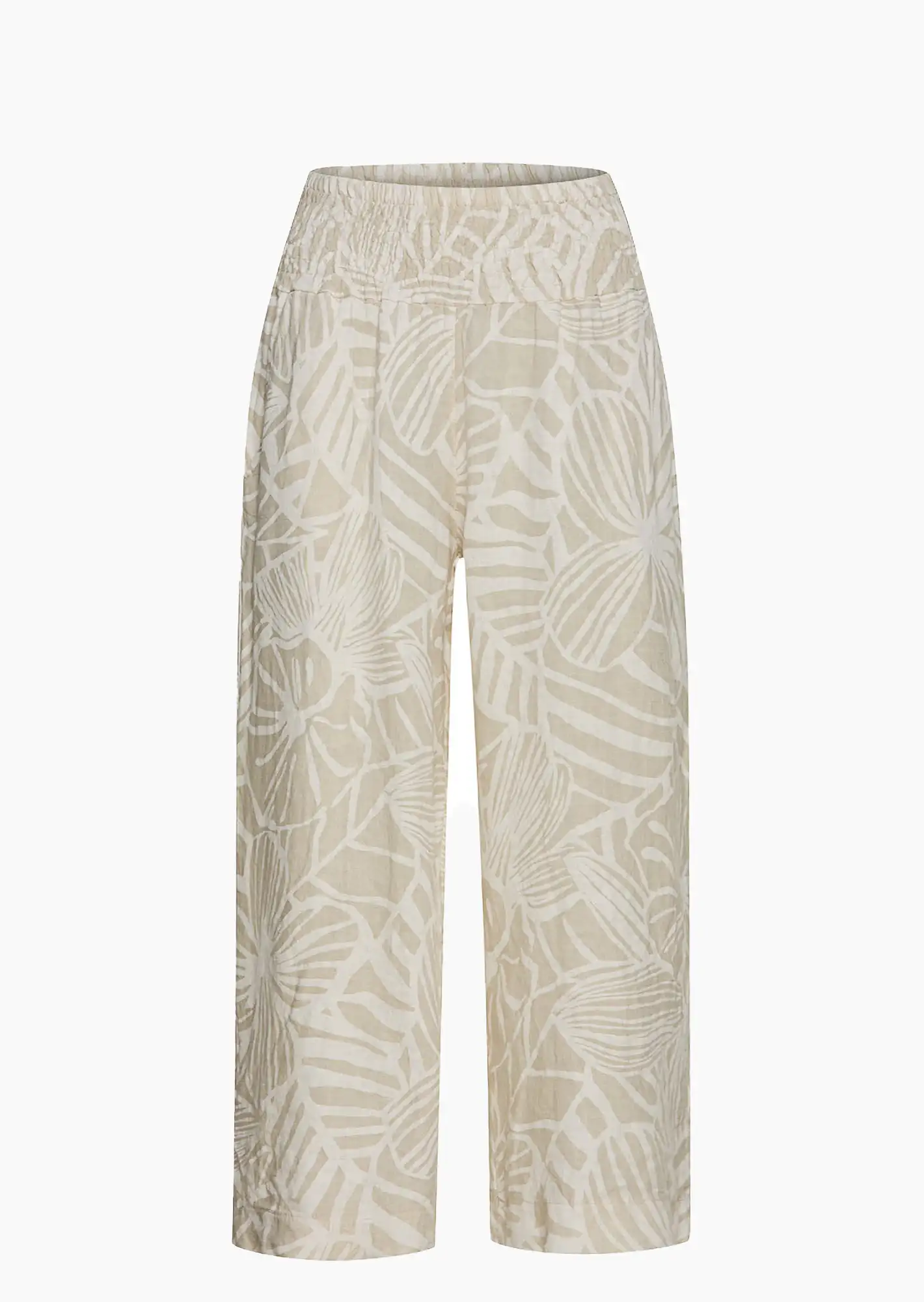 Leinen-Hose gemustert, sand