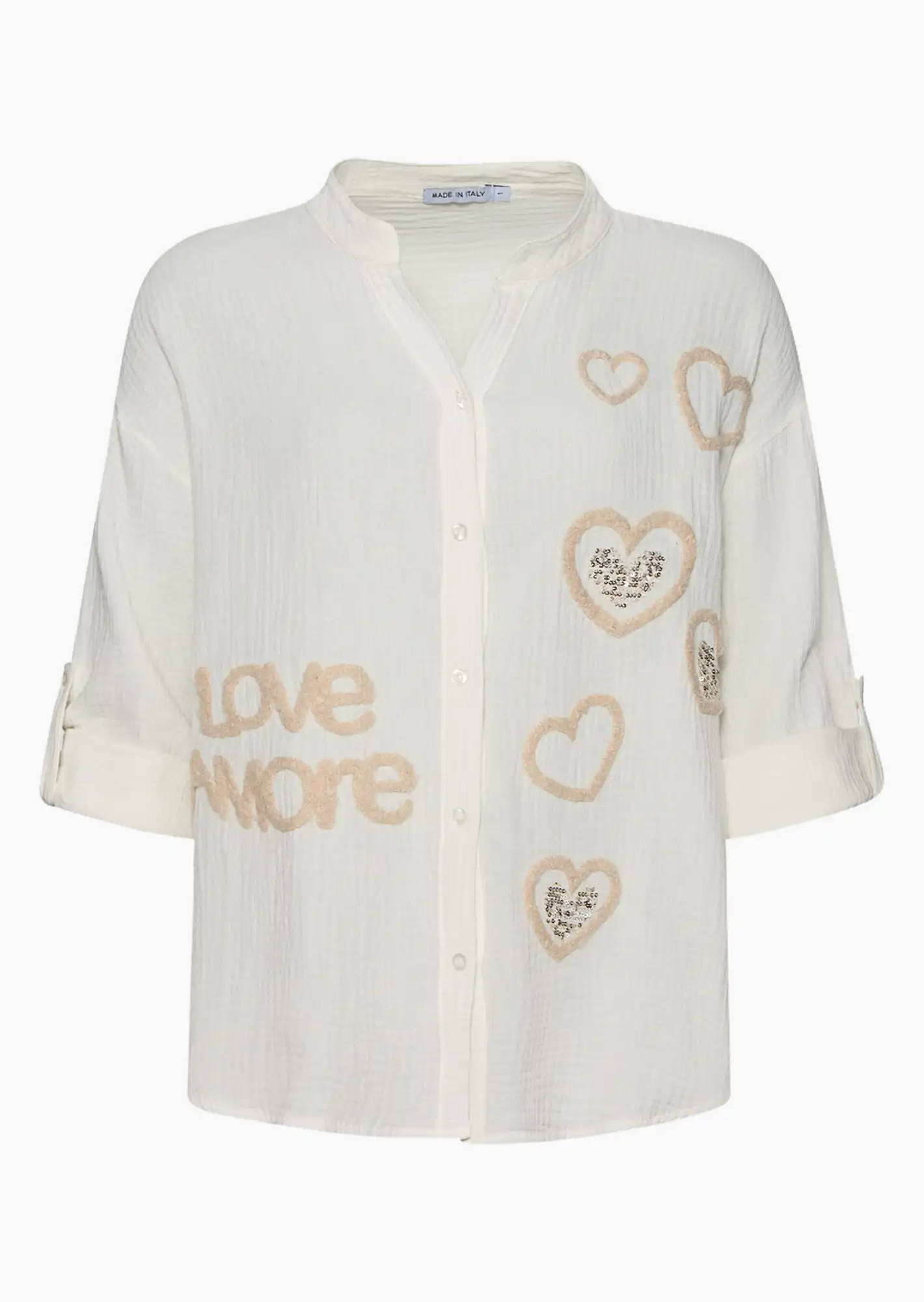 Musselin-Bluse 'Amore', offwhite