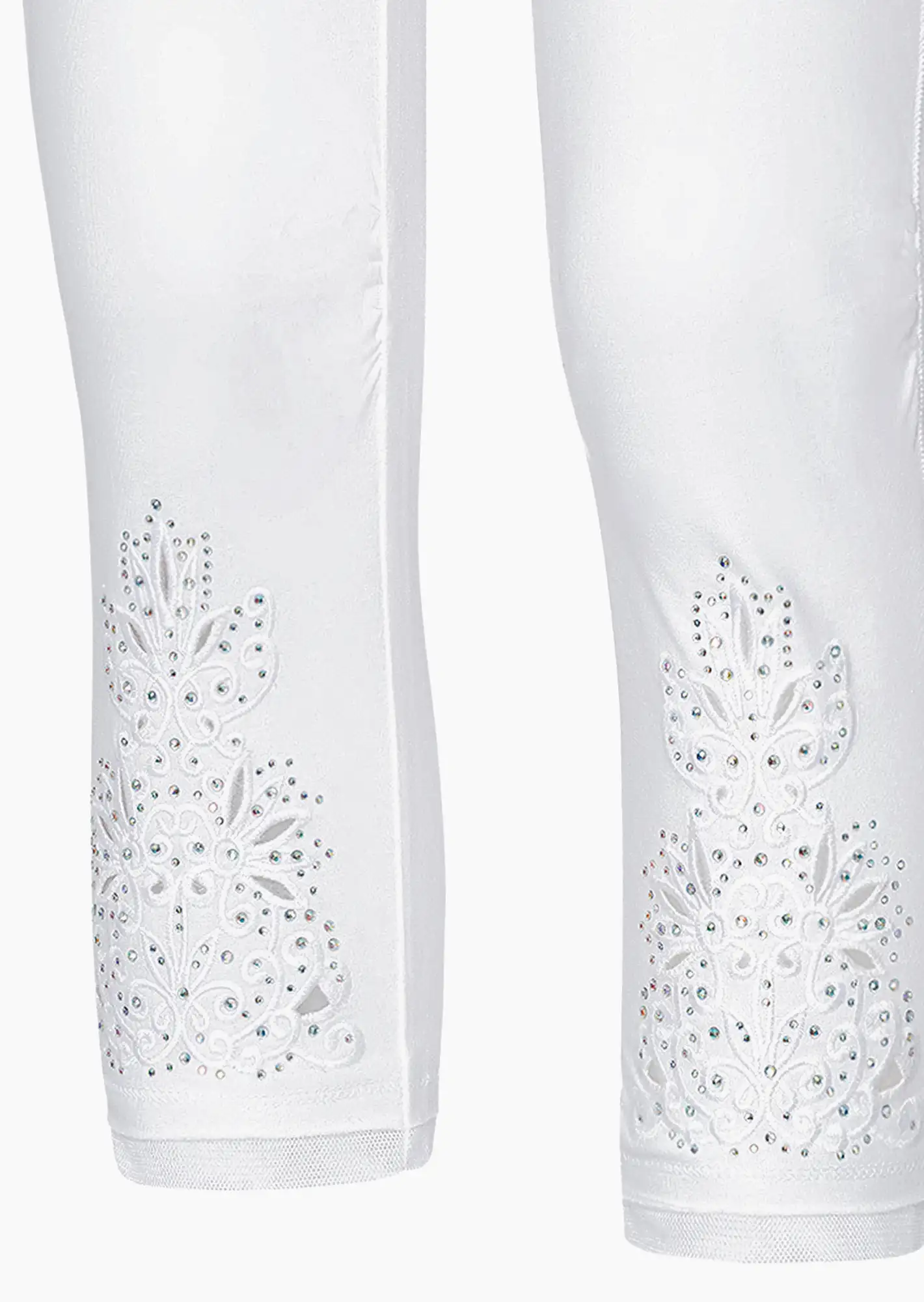 Leggings mit Stickerei, weiß