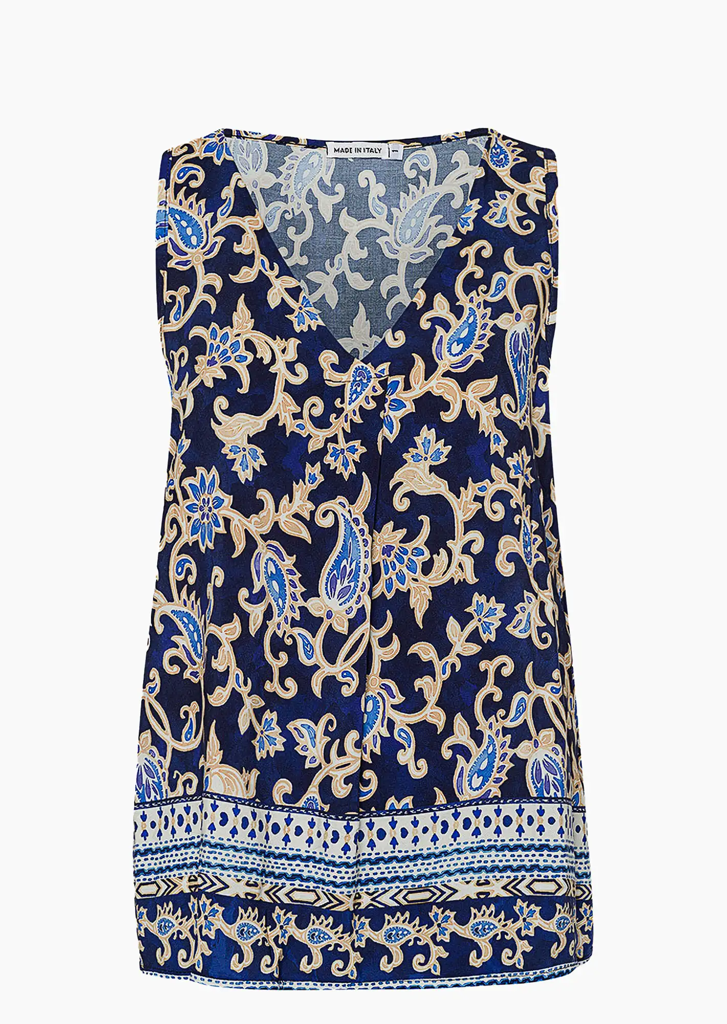 Blusentop im Alloverprint, navy