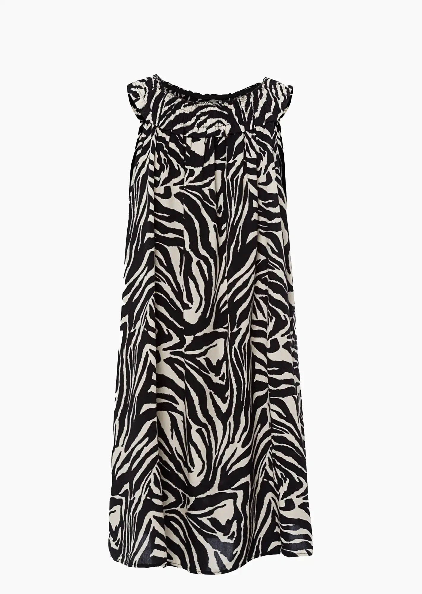 Kleid im Animalprint, schwarz-beige
