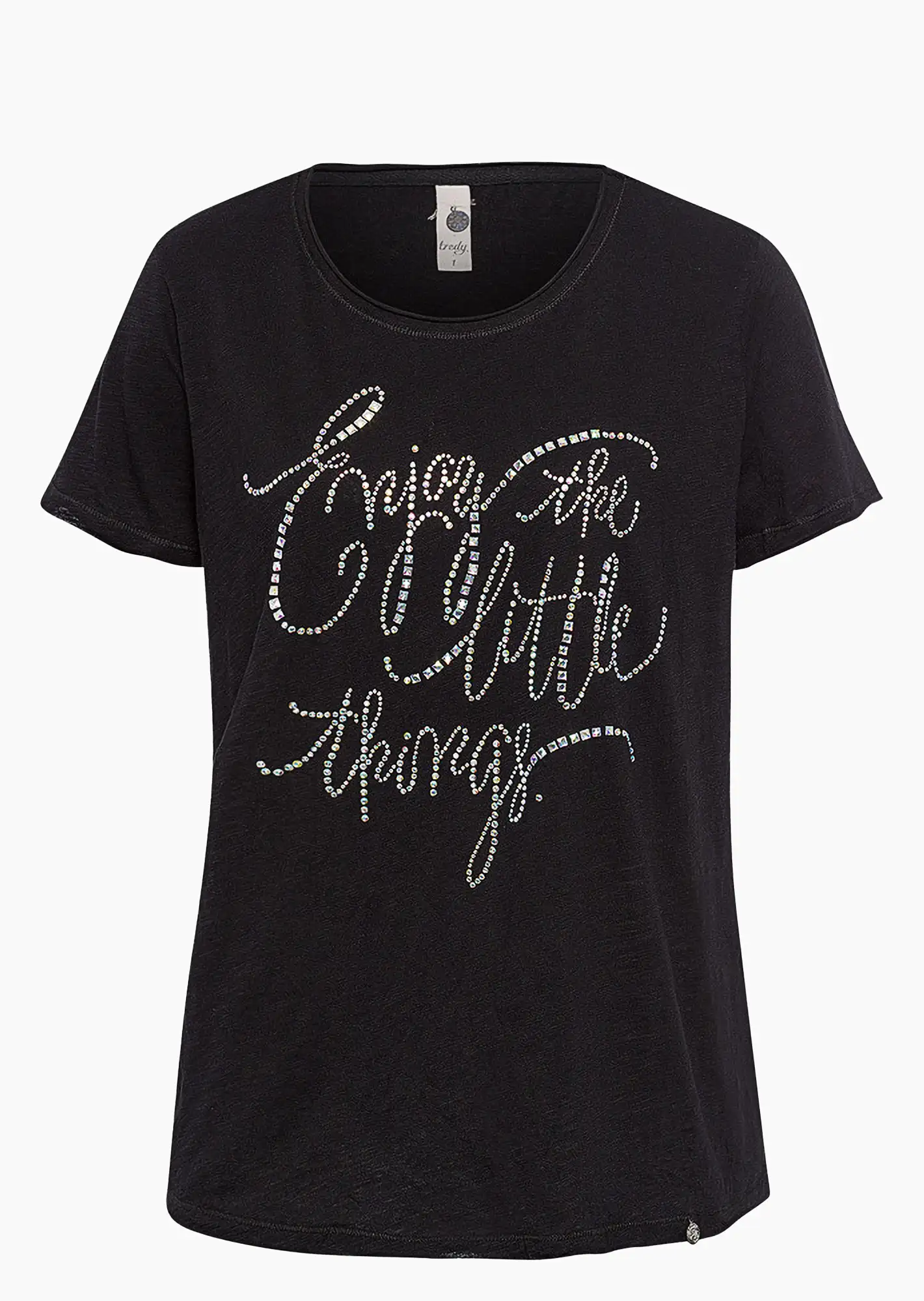 Shirt mit Lettering, schwarz