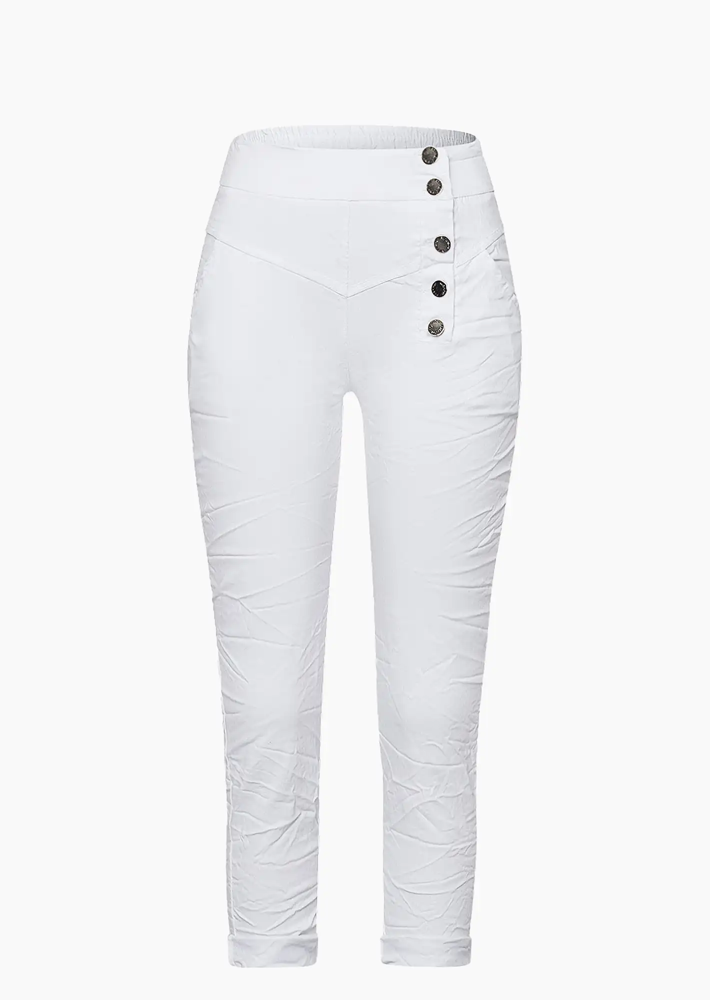 Joggpants mit Knöpfen, weiß