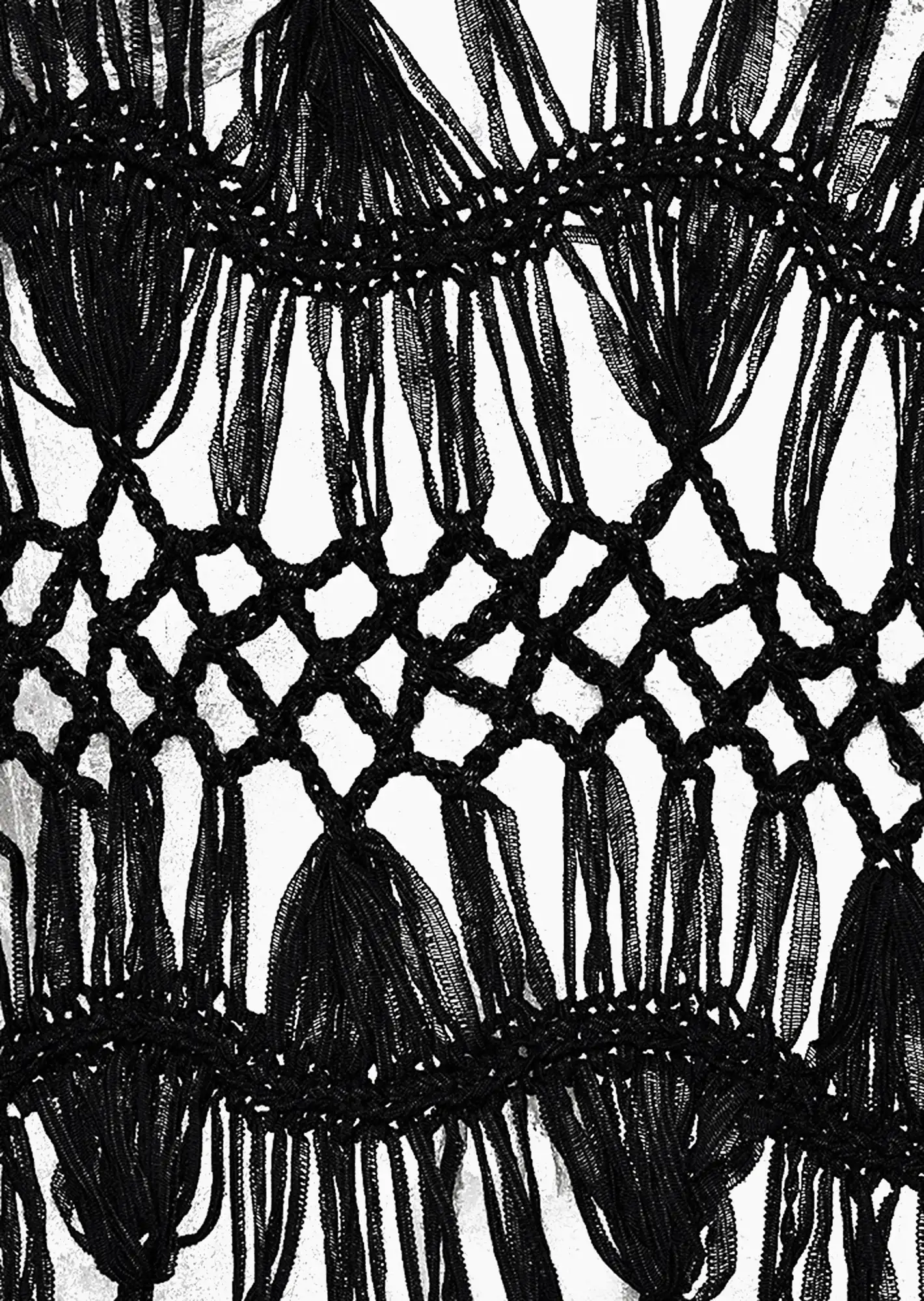 Crochet-Pullover 'Wellen', schwarz