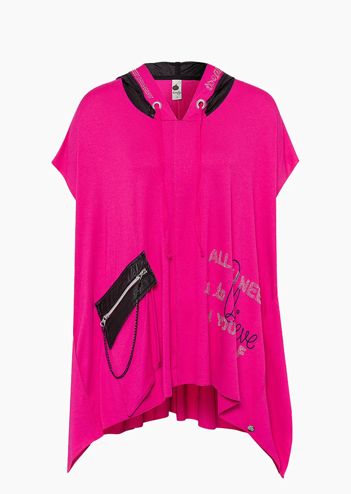 Shirt 'Believe' oversized, very berry