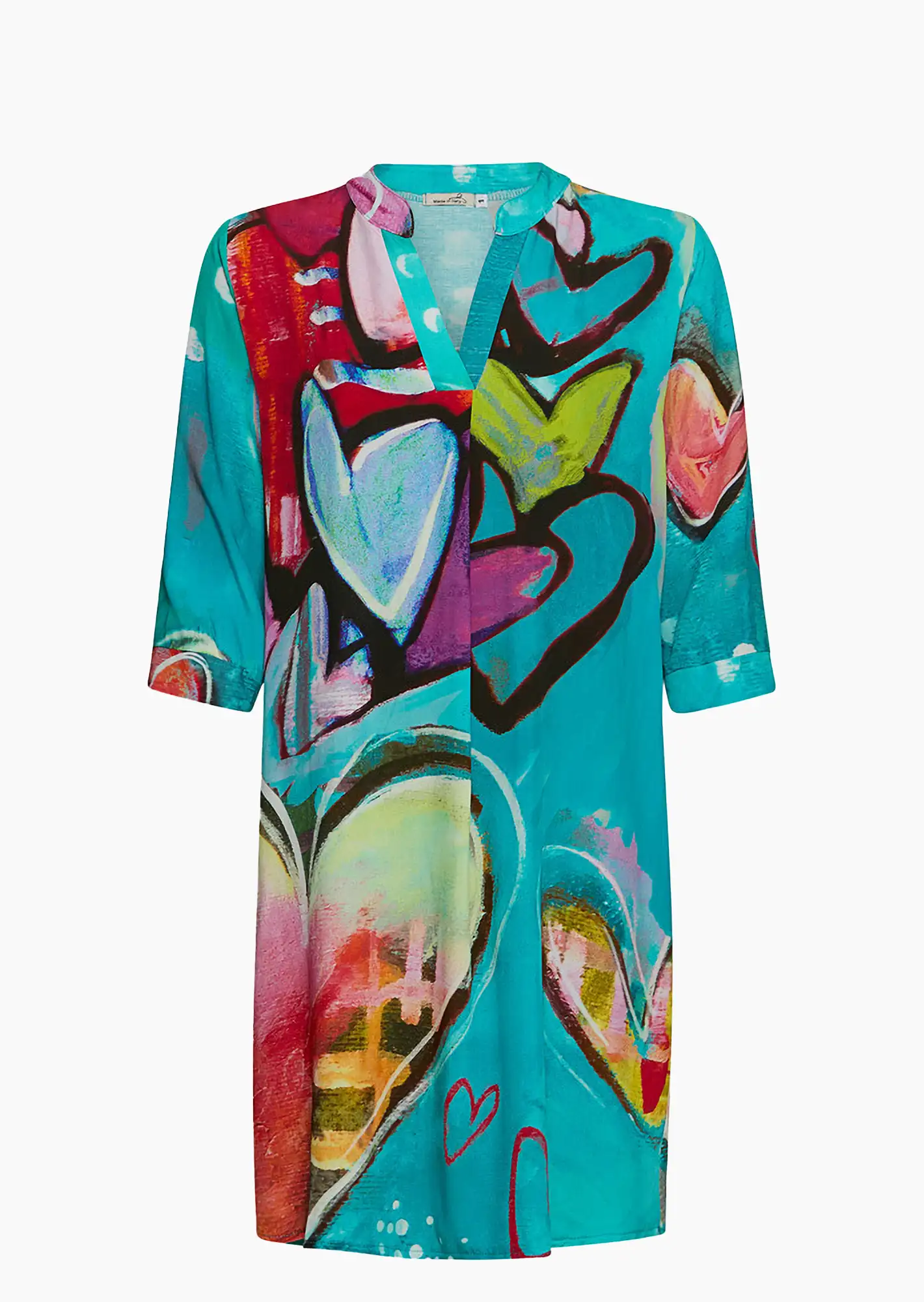 Kleid mit Herzen, türkis
