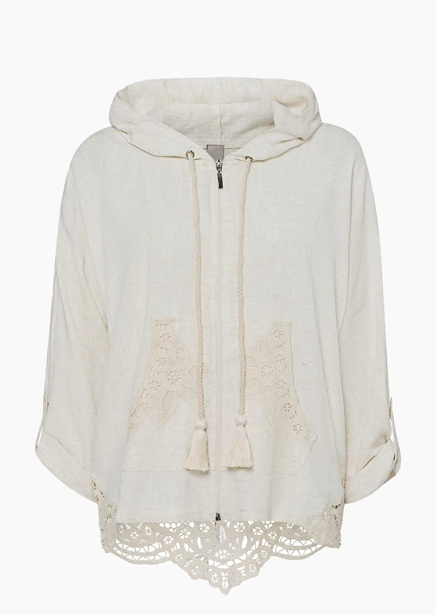 Leinenjacke, sand-melange