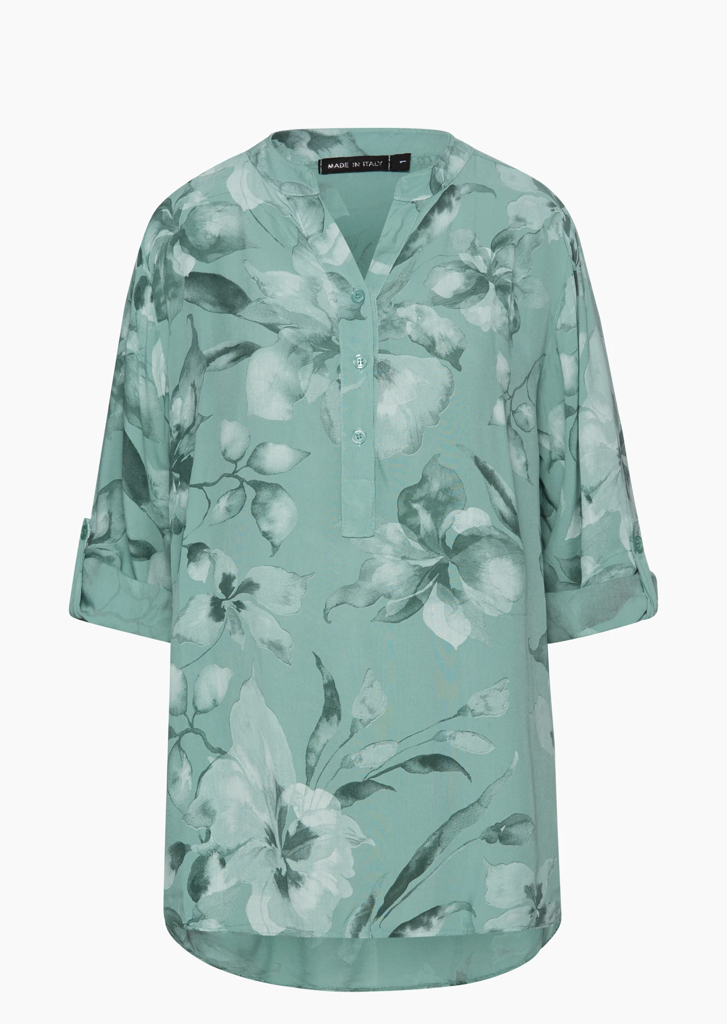 Bluse im Alloverprint, misty green