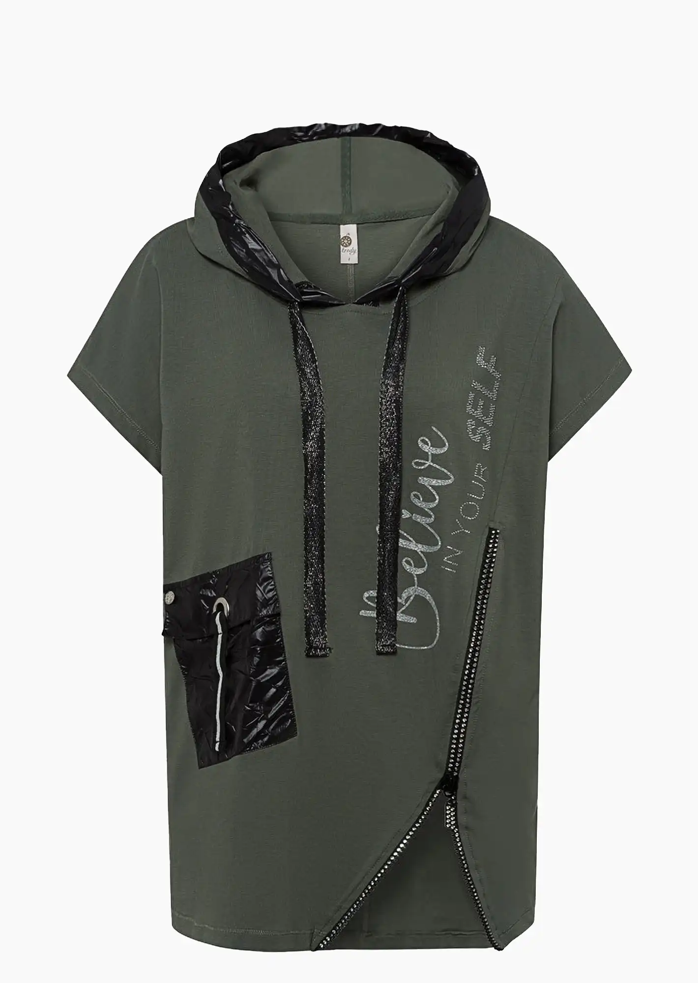 Shirt 'Believe', oliv