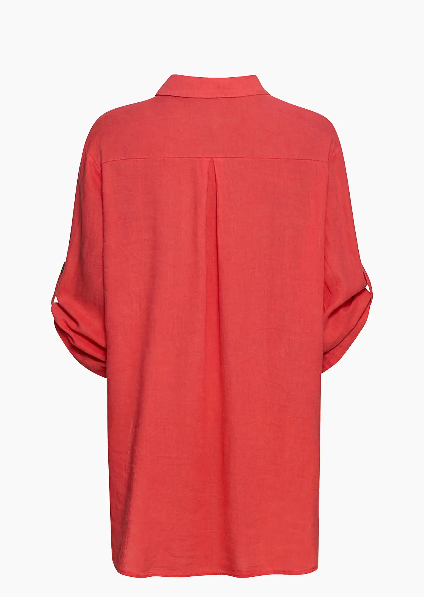 leichte Bluse mit Leinen, koralle