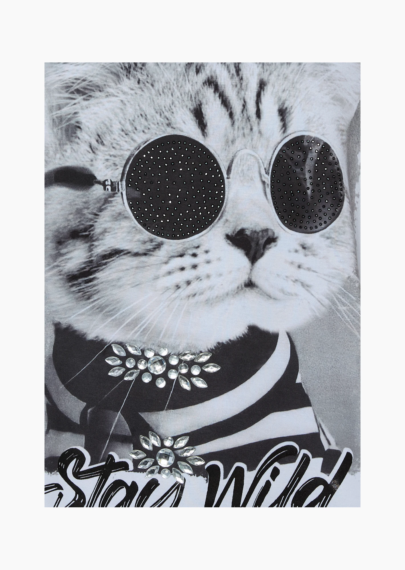 Shirt 'Katze', weiß